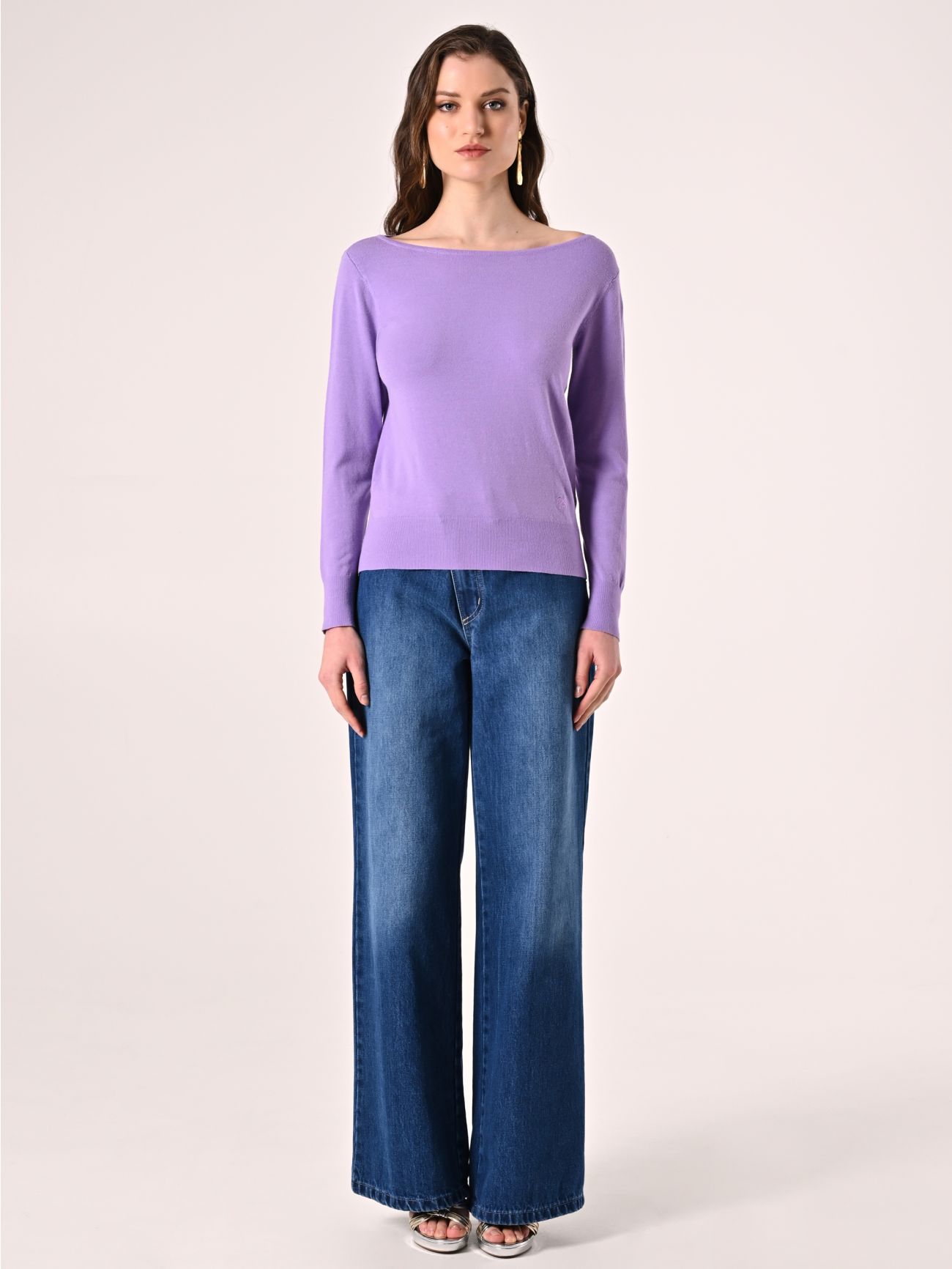 Pull lilas encolure bateau det_1