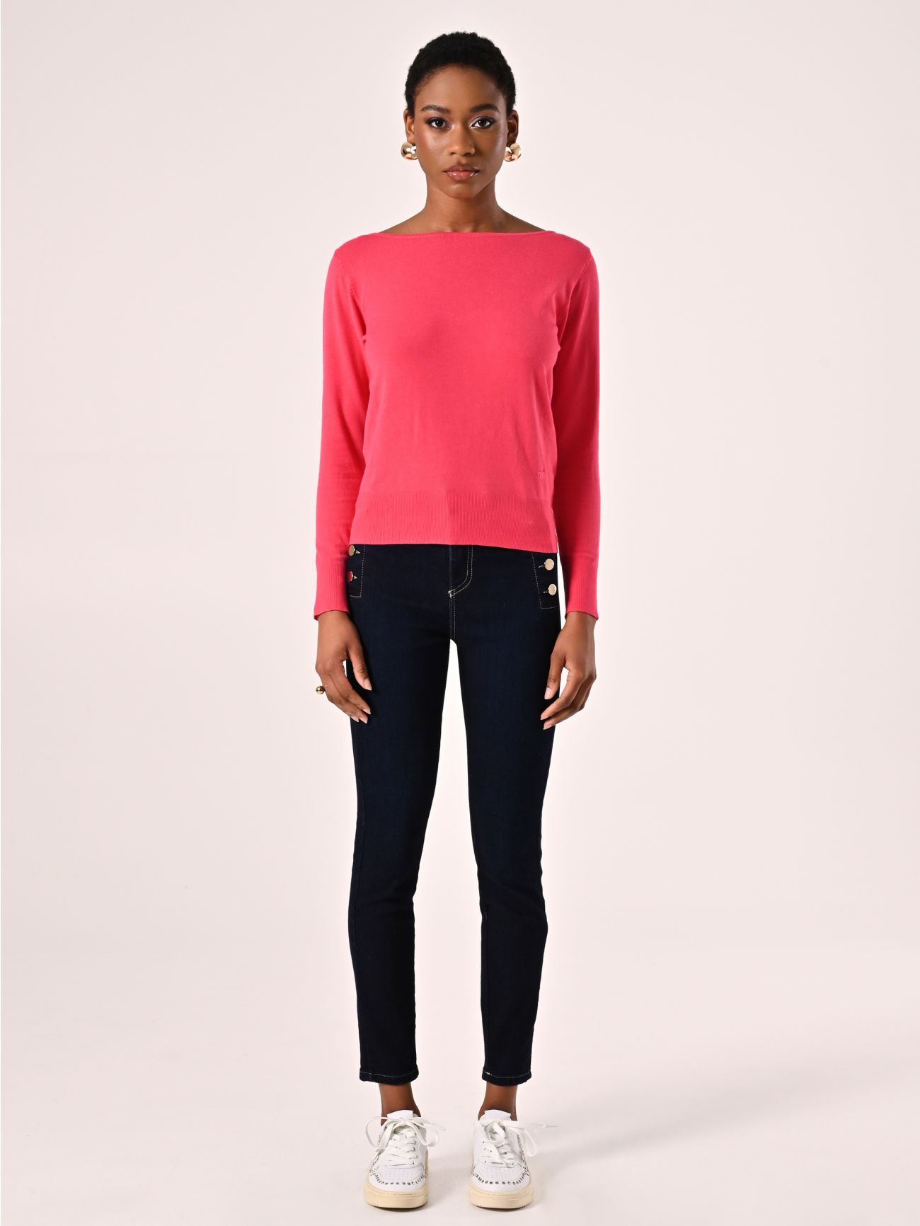 Pull fuchsia encolure bateau det_1