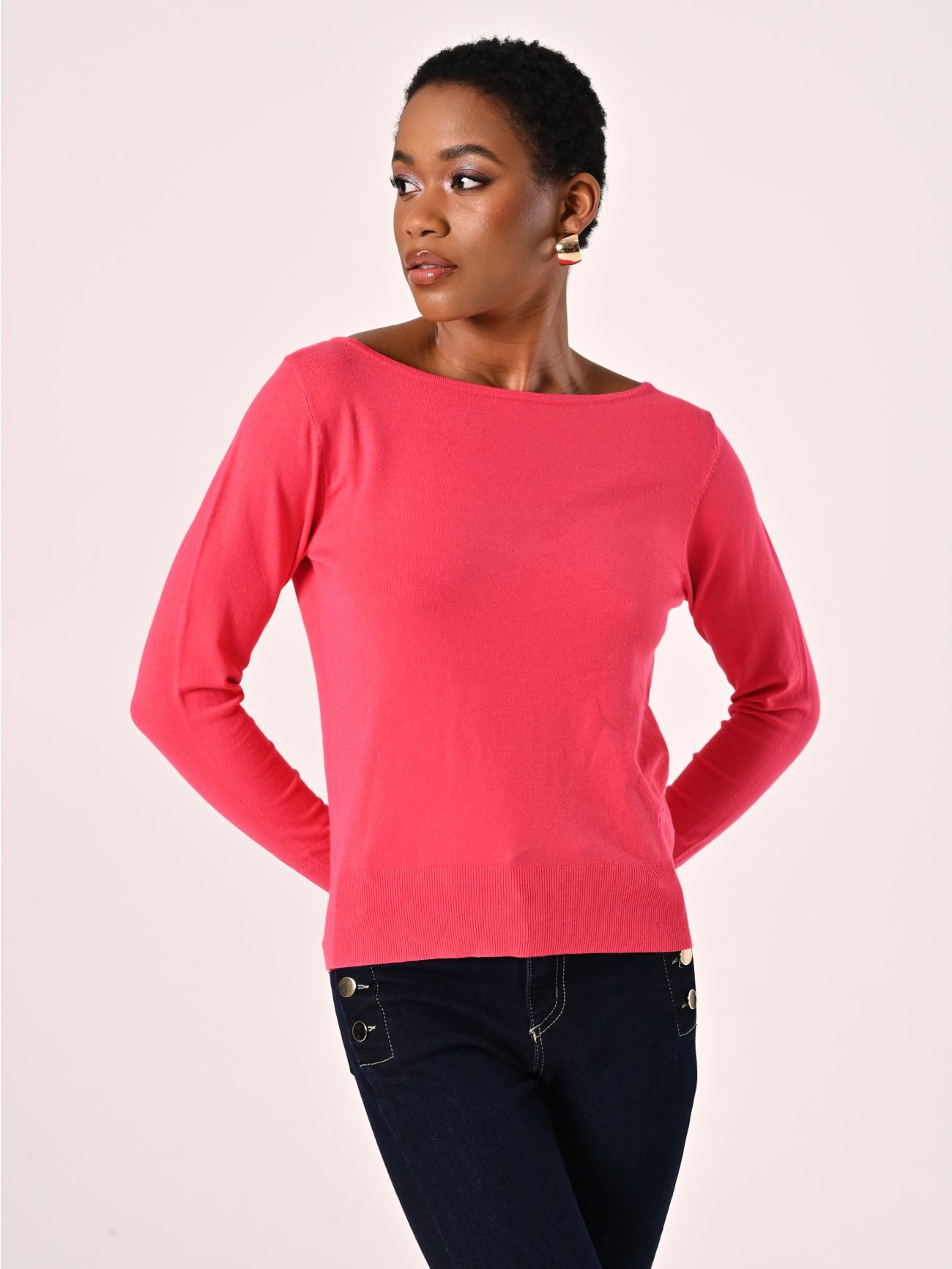 Pull fuchsia encolure bateau in_i7