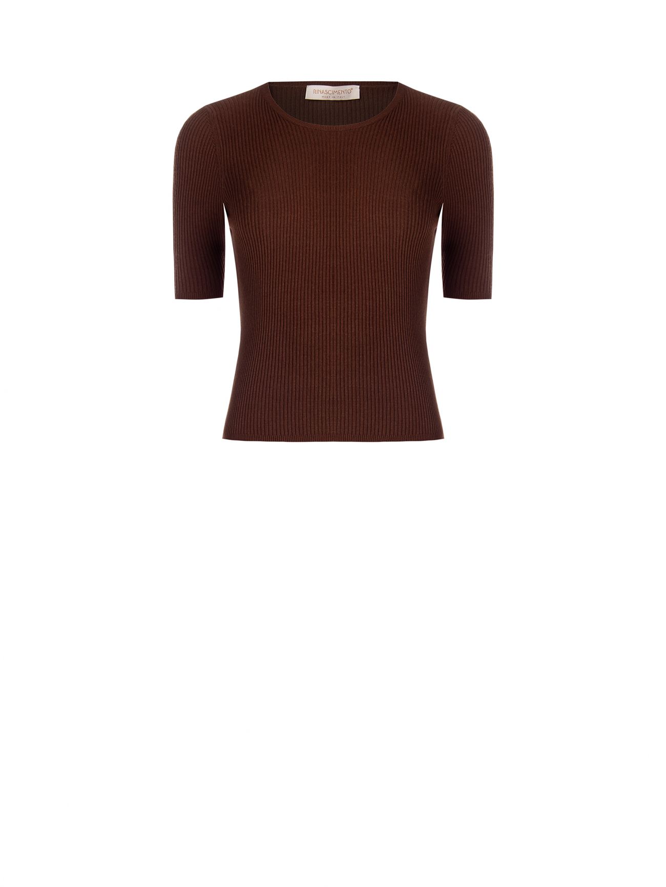 Chocolate Ribbed Crewneck Sweater det_4