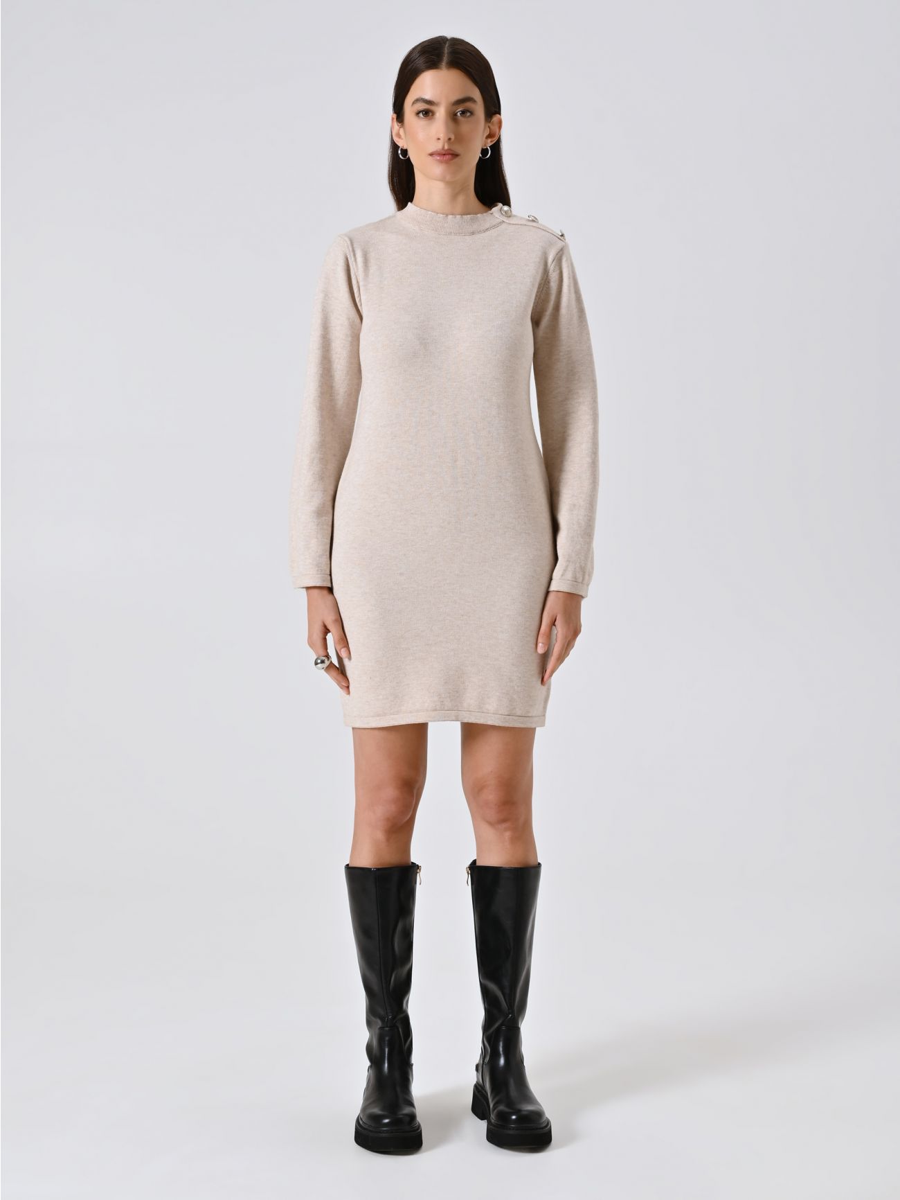 Abito in Maglia Beige det_1