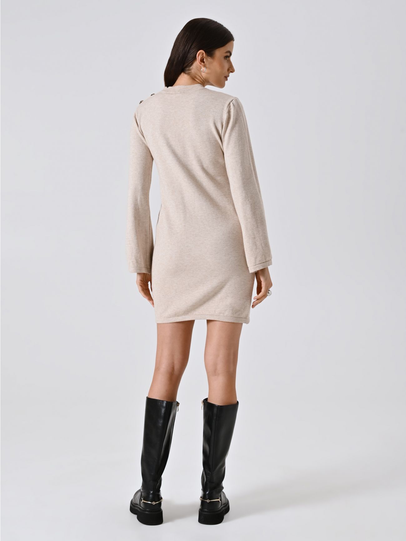 Abito in Maglia Beige det_3