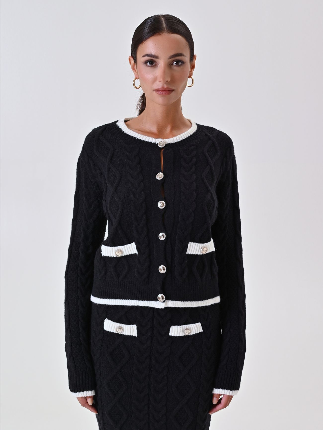 Cardigan Bicolor Trecce  det_2
