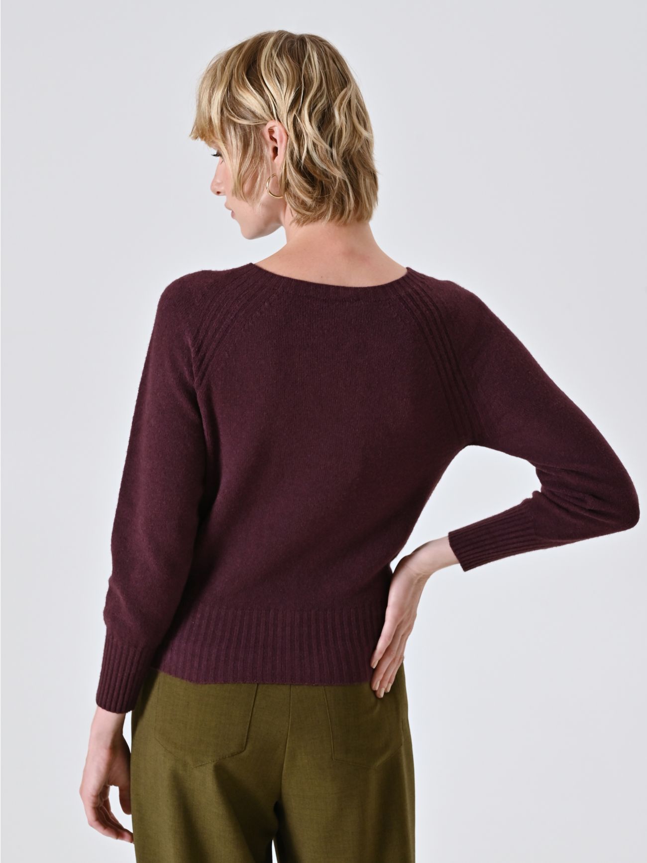 Pullover in Bordeaux mit RR-Logo det_3