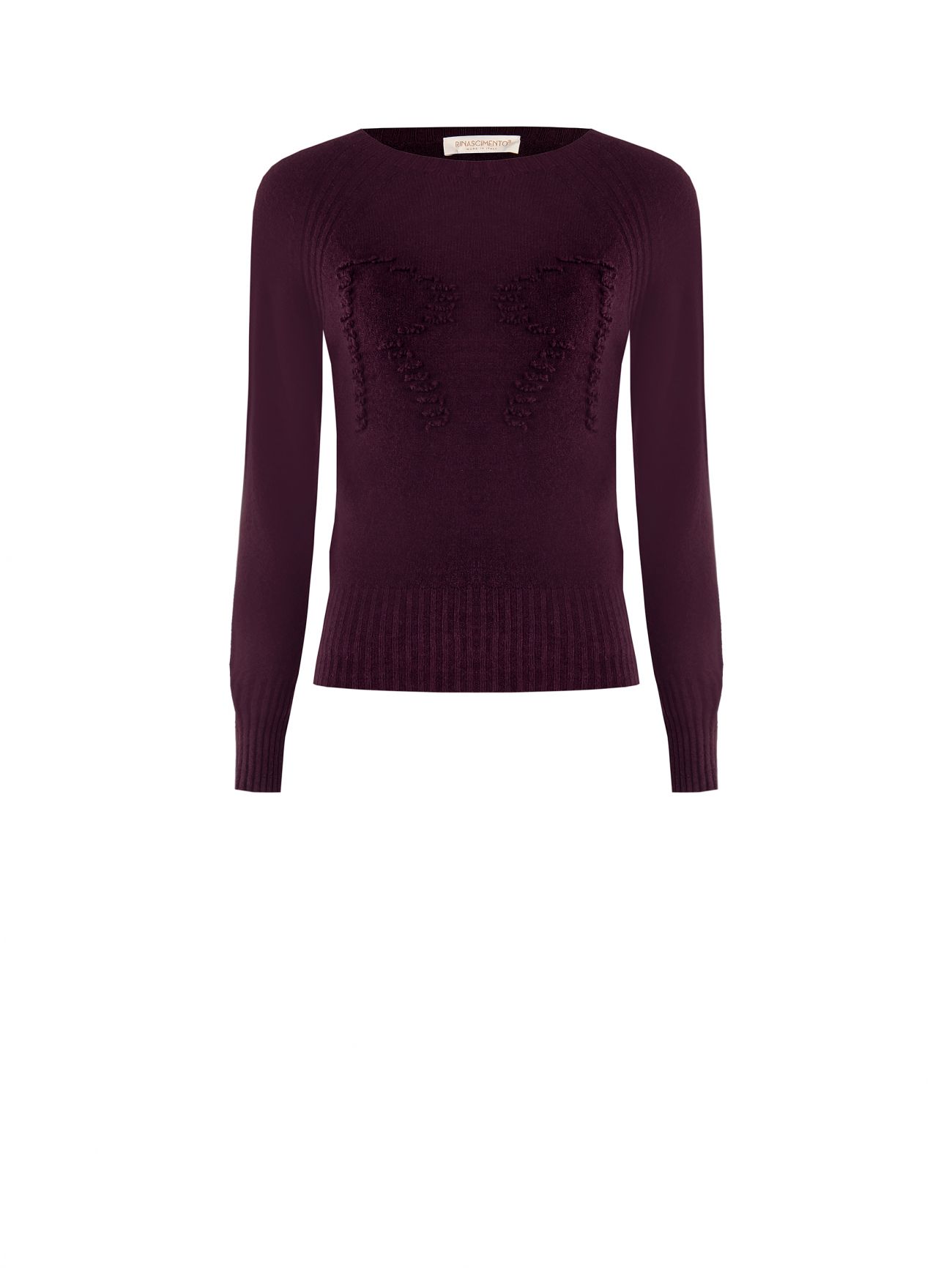 Pullover in Bordeaux mit RR-Logo det_4