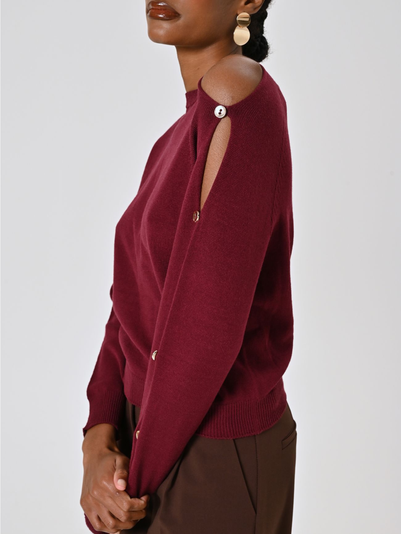 Maglia Rasata Bordeaux  in_i5