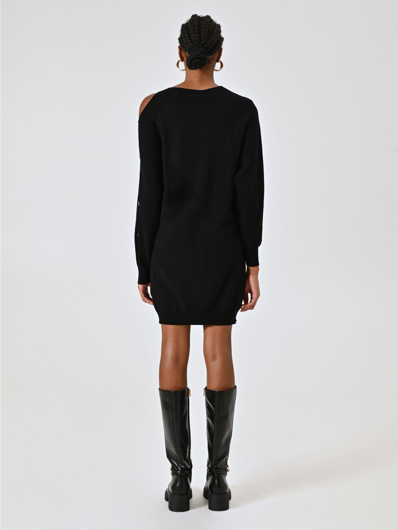 Abito in Maglia Rasata Nero det_3