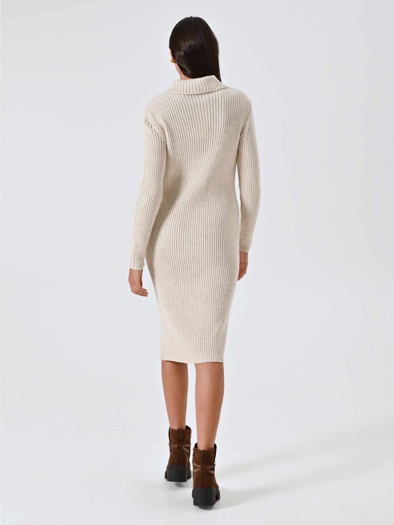 Abito Cardigan Panna in Maglia  det_3