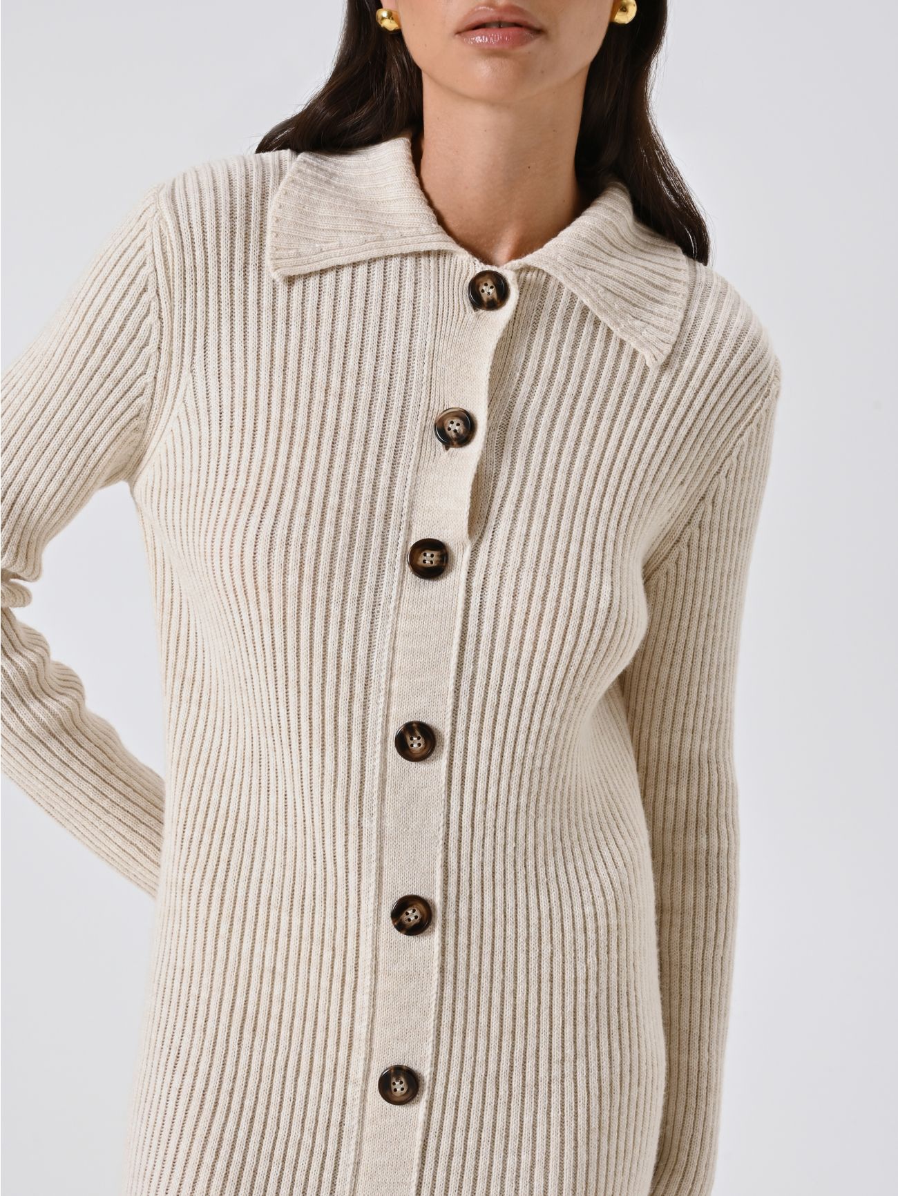 Abito Cardigan Panna in Maglia  in_i5