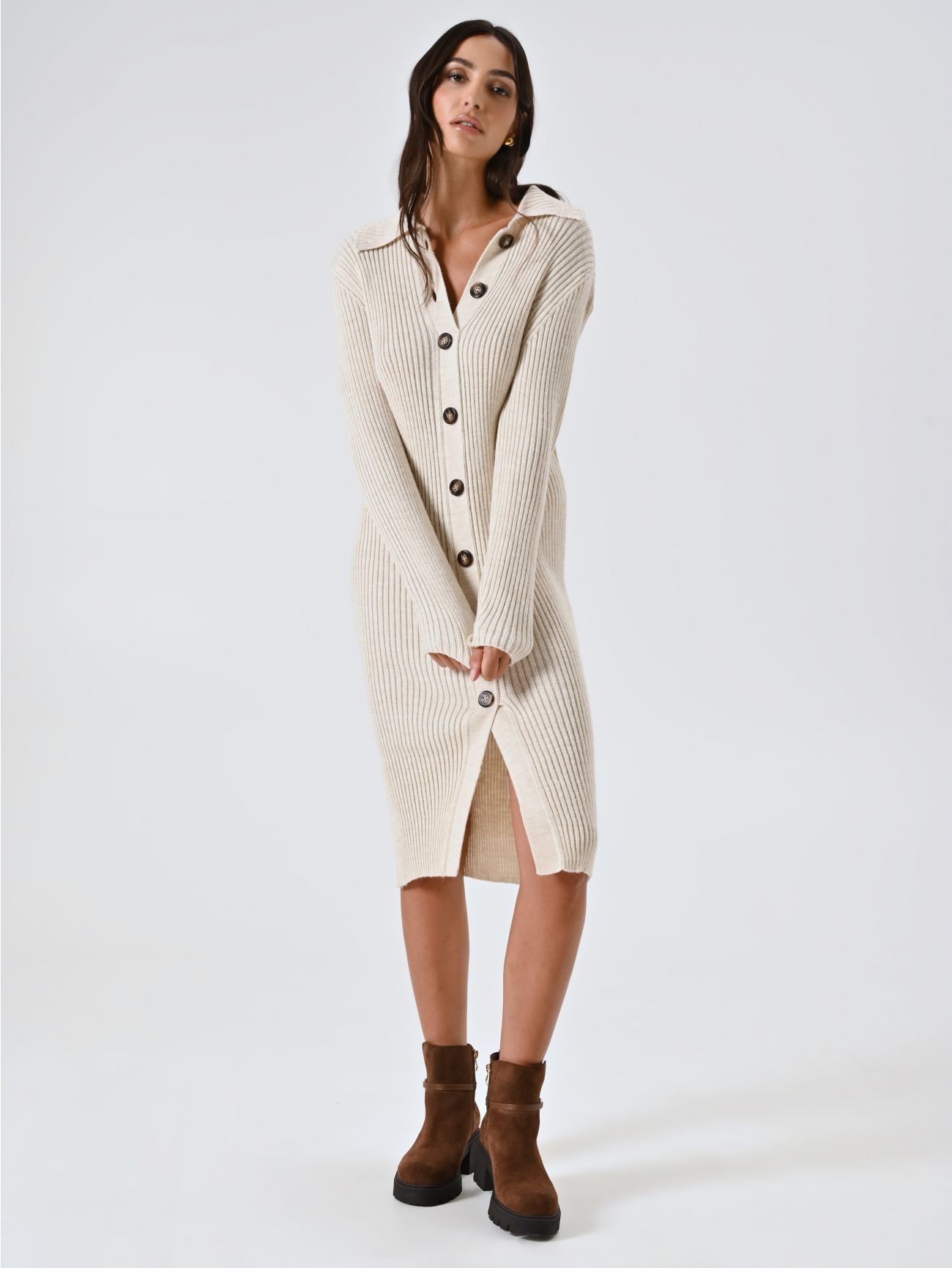Abito Cardigan Panna in Maglia  in_i7