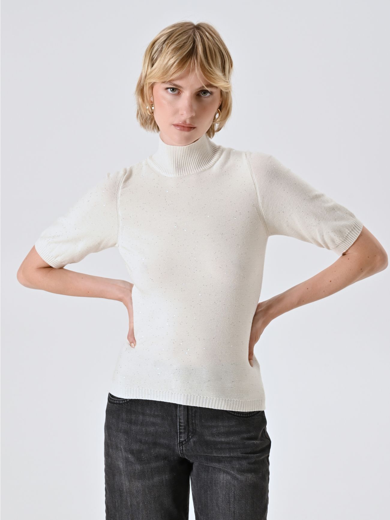 Lupetto in Maglia con Micro Paillettes in_i7