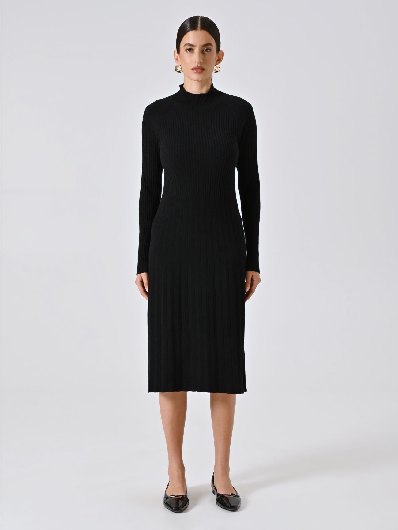 Abito in Maglia con Flessage Nero det_1