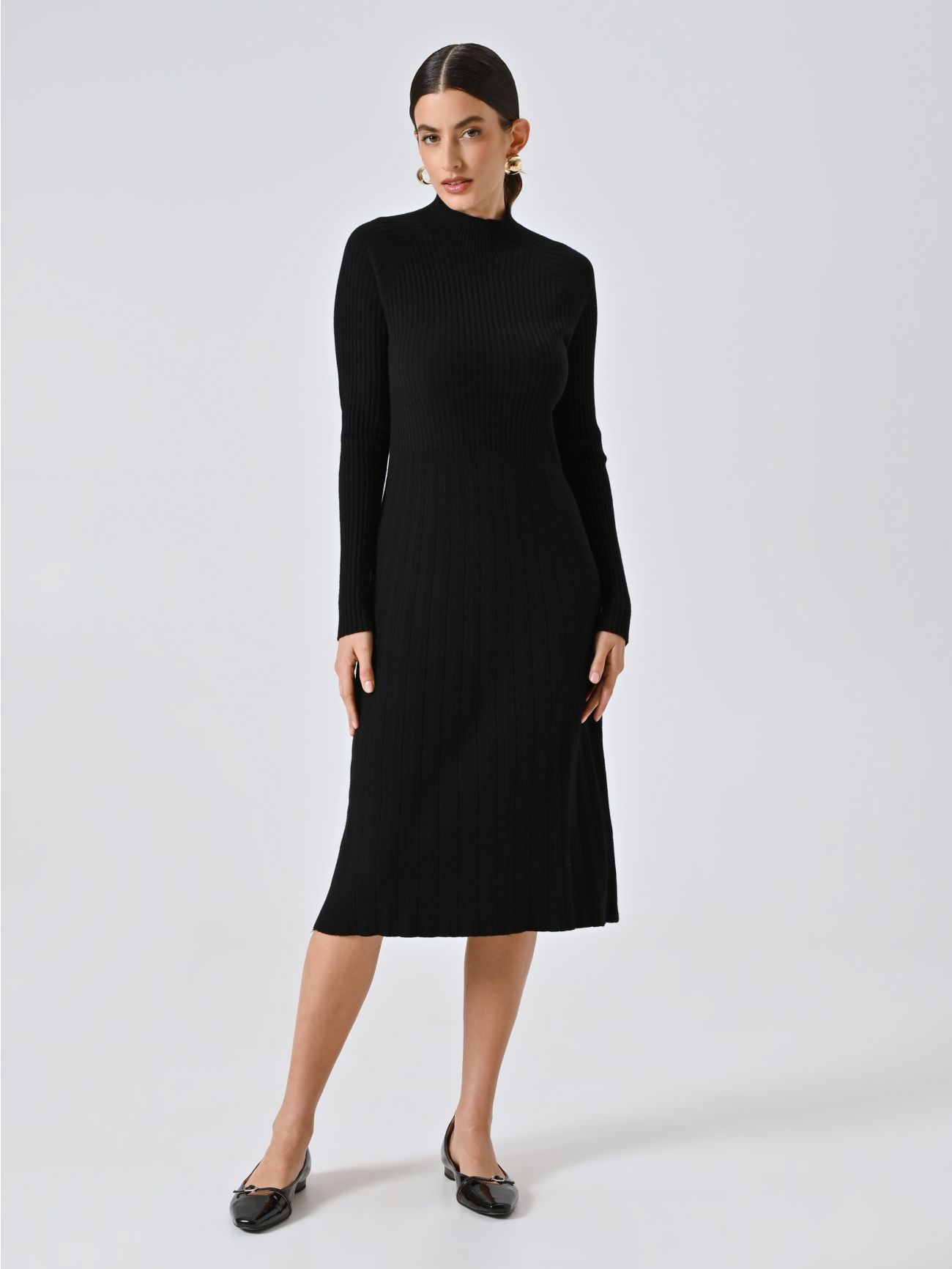 Abito in Maglia con Flessage Nero in_i7