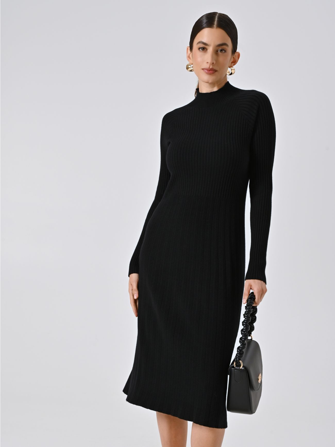 Abito in Maglia con Flessage Nero  Rinascimento