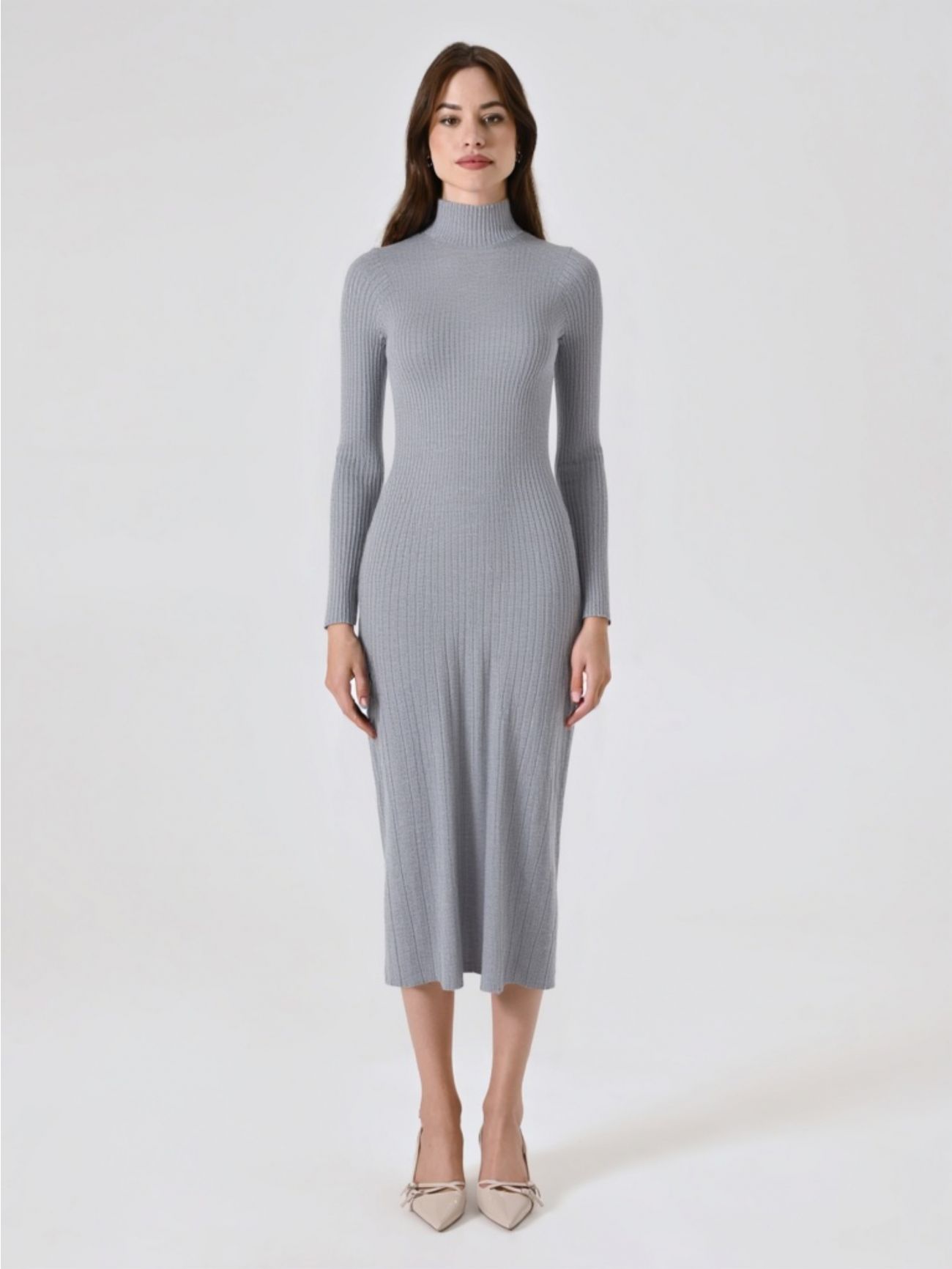 Abito in Maglia con Flessage Grigio det_1