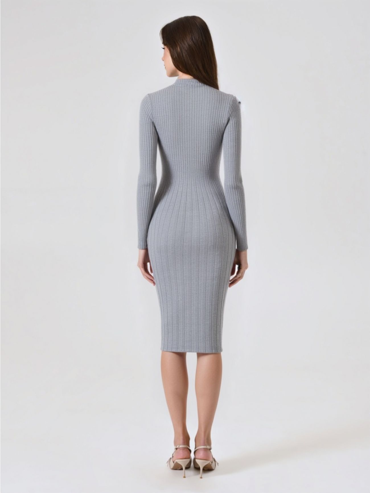 Abito in Maglia con Flessage Grigio det_2