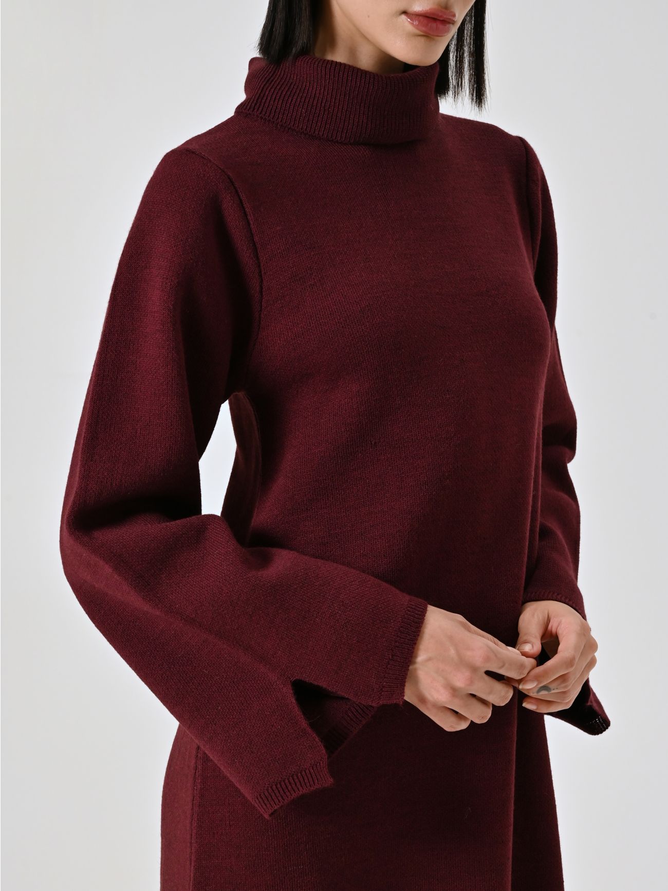 Strickkleid in Bordeaux in_i5