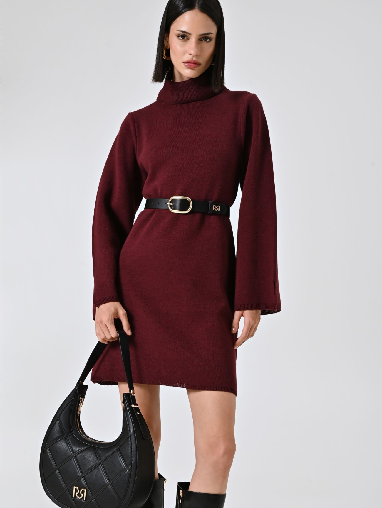 Strickkleid in Bordeaux sp_e1