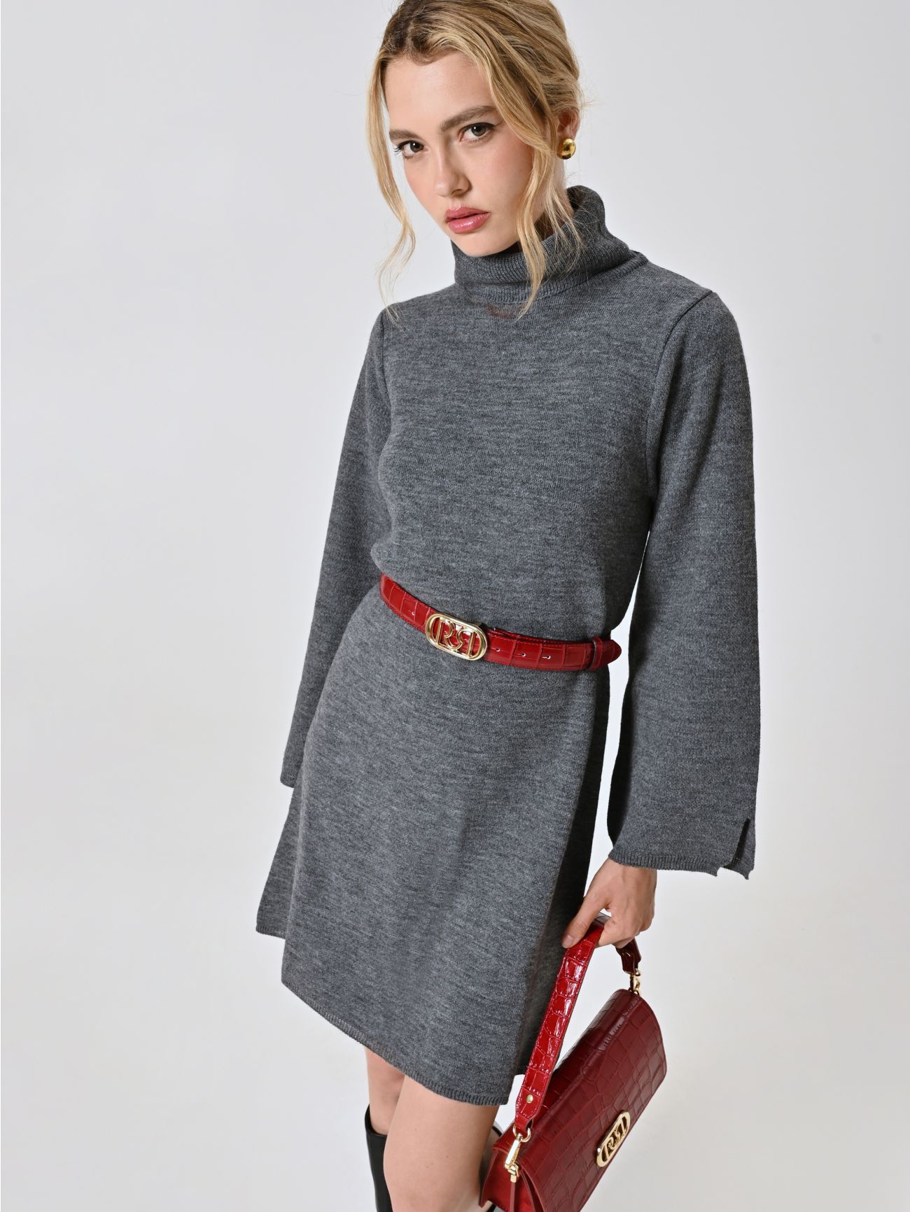 Dark Grey Knitted Dress  Rinascimento