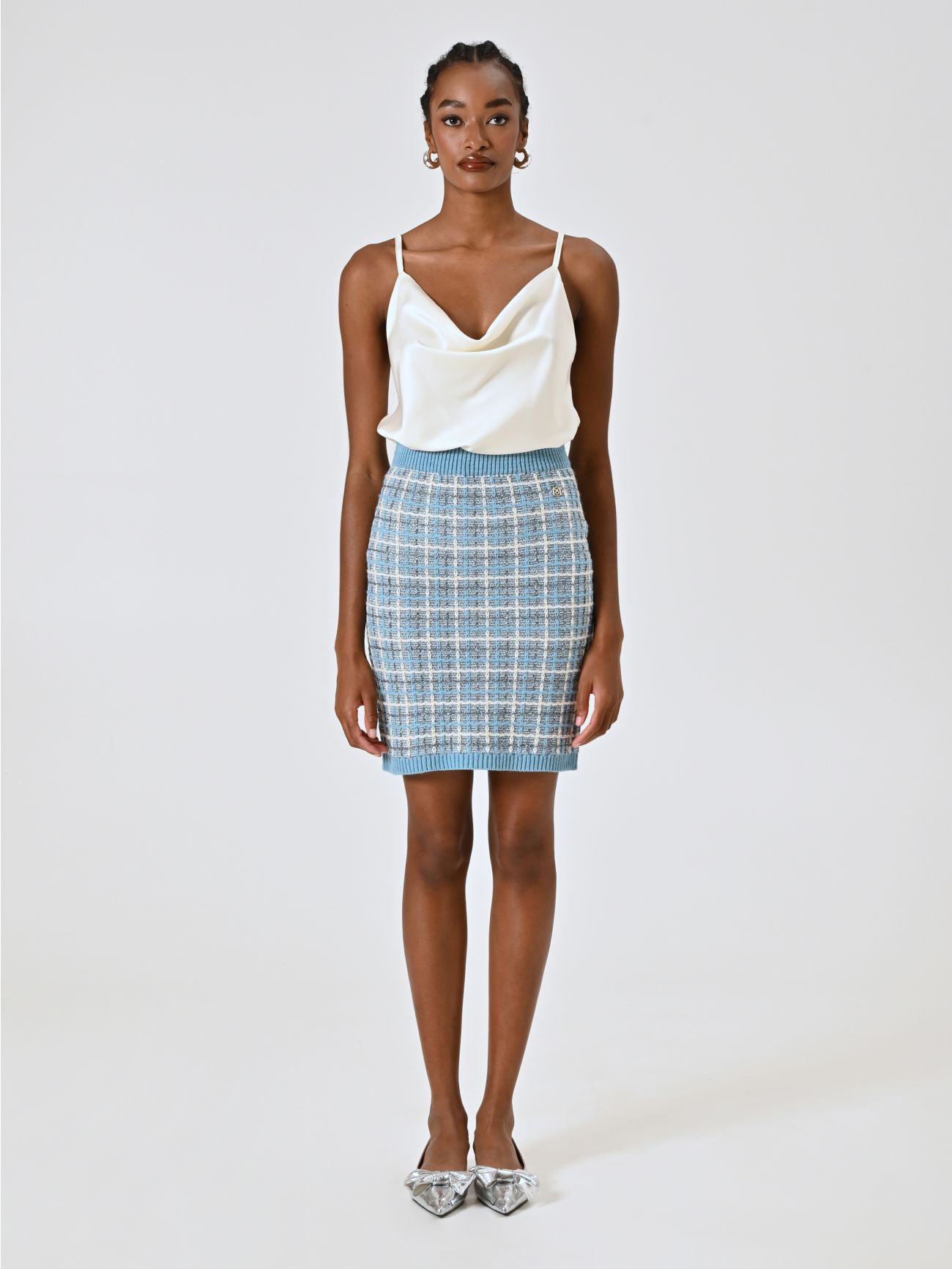 Woven Wool and Alpaca Blend Skirt det_1