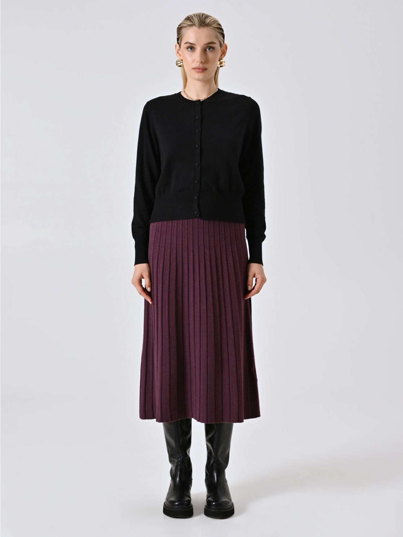 Cardigan Nero in Maglia det_1