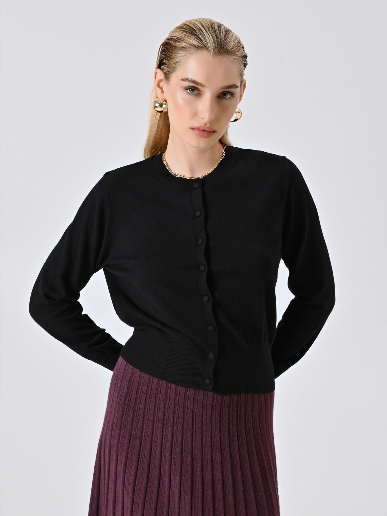Cardigan Nero in Maglia in_i7