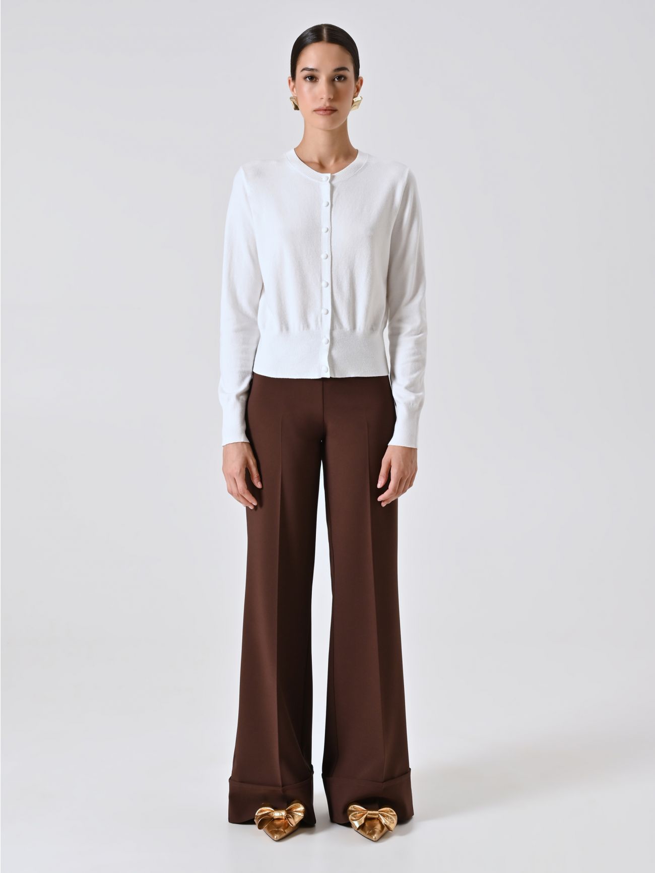 Cardigan Bianco in Maglia det_1