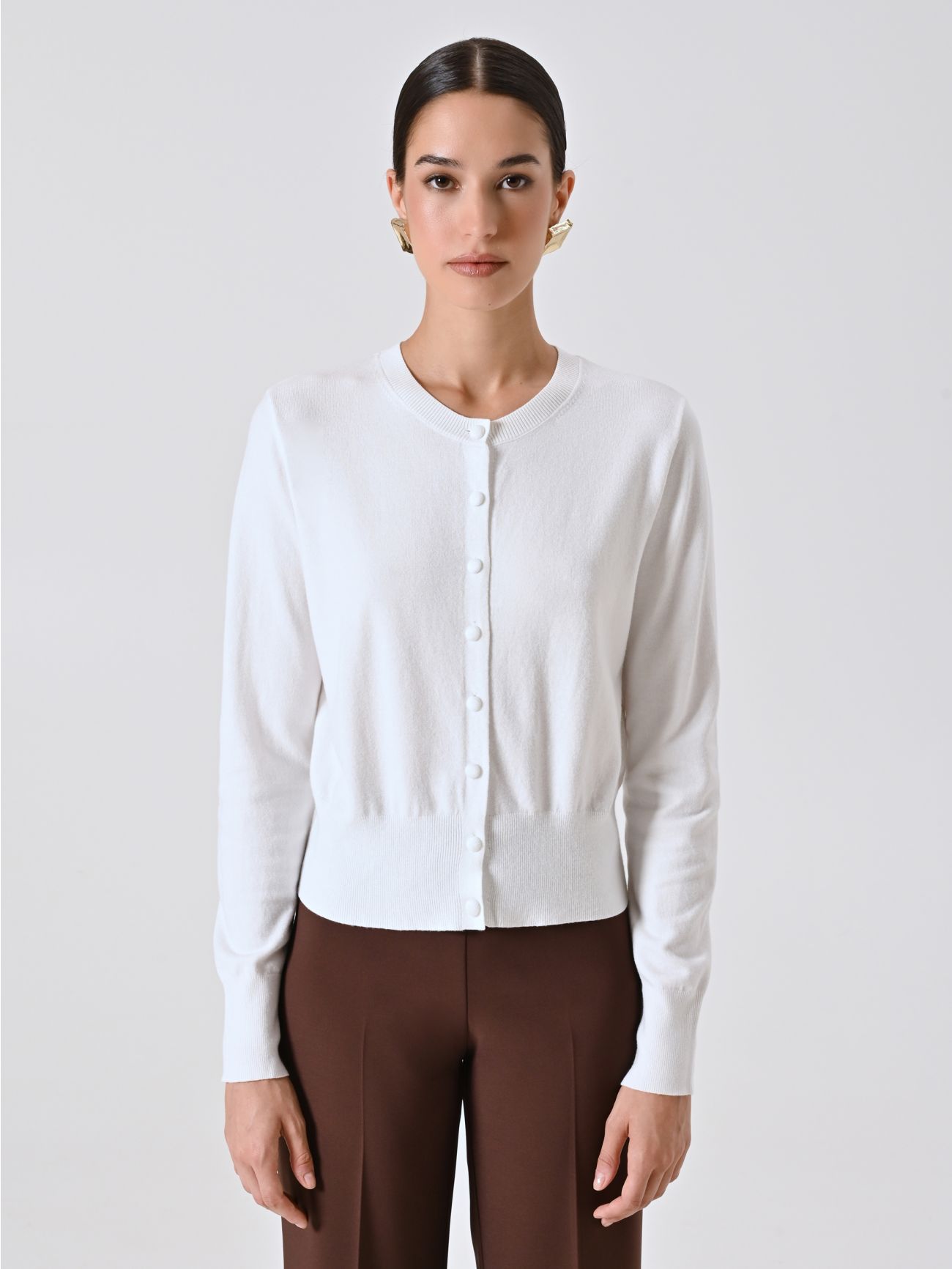 Cardigan Bianco in Maglia det_2