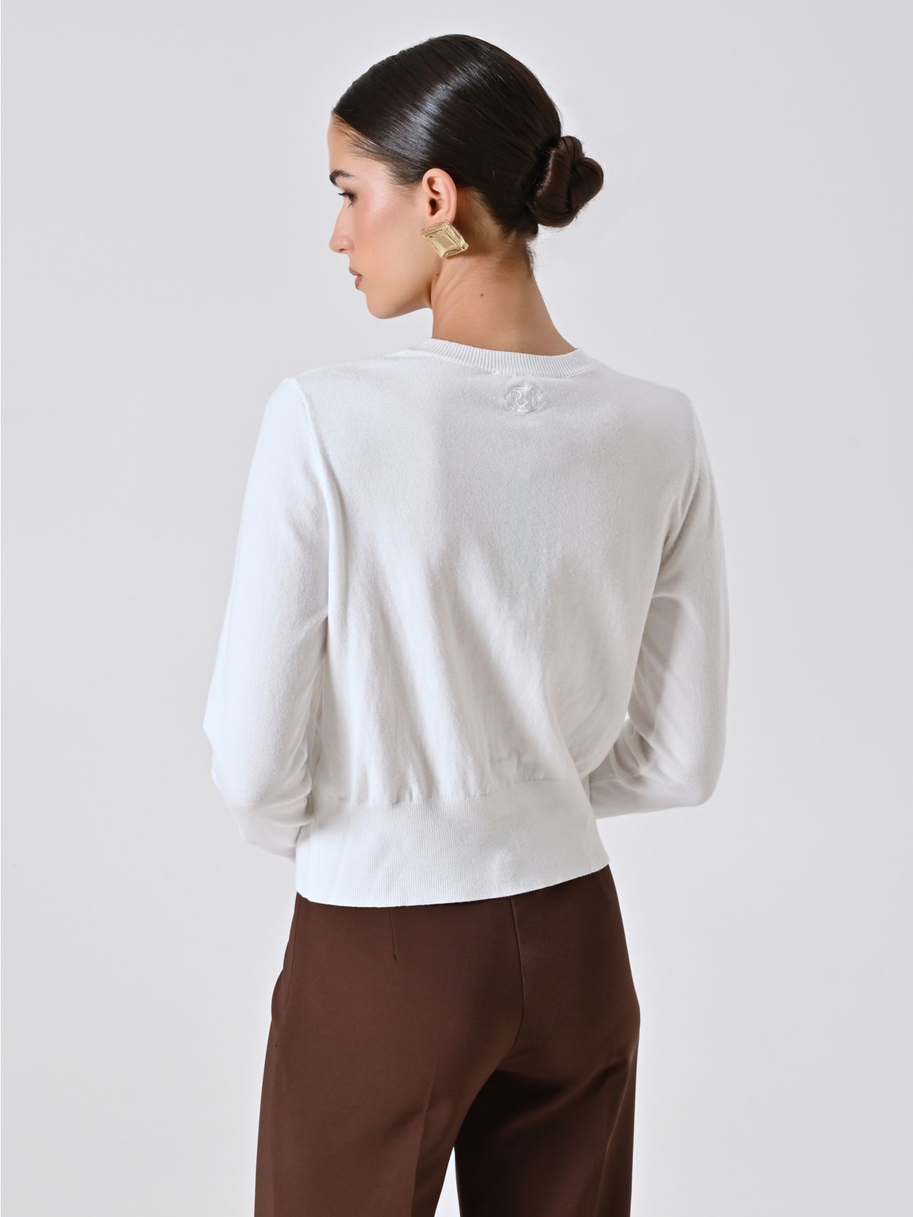 Cardigan Bianco in Maglia det_3