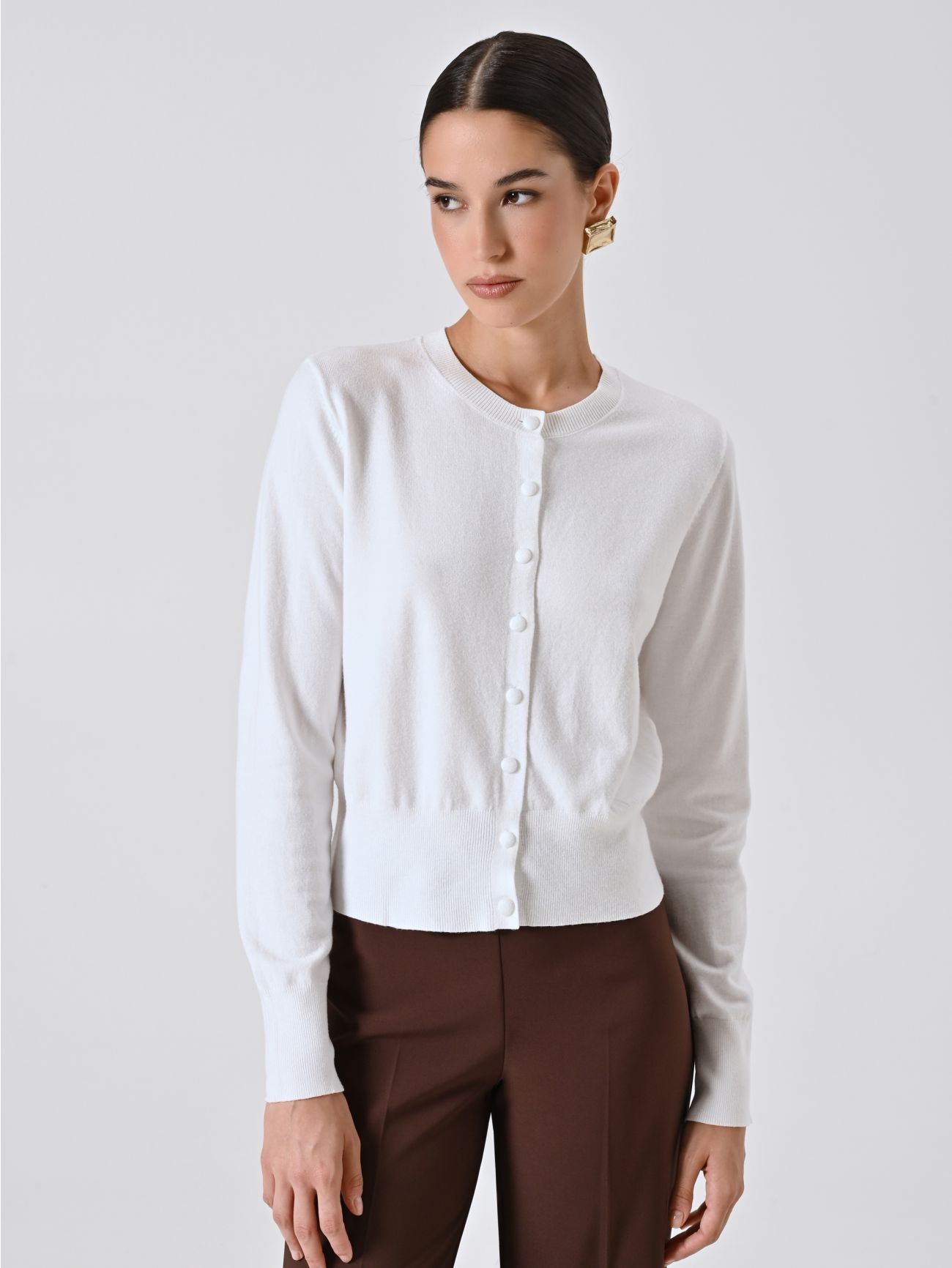 Cardigan Bianco in Maglia in_i7