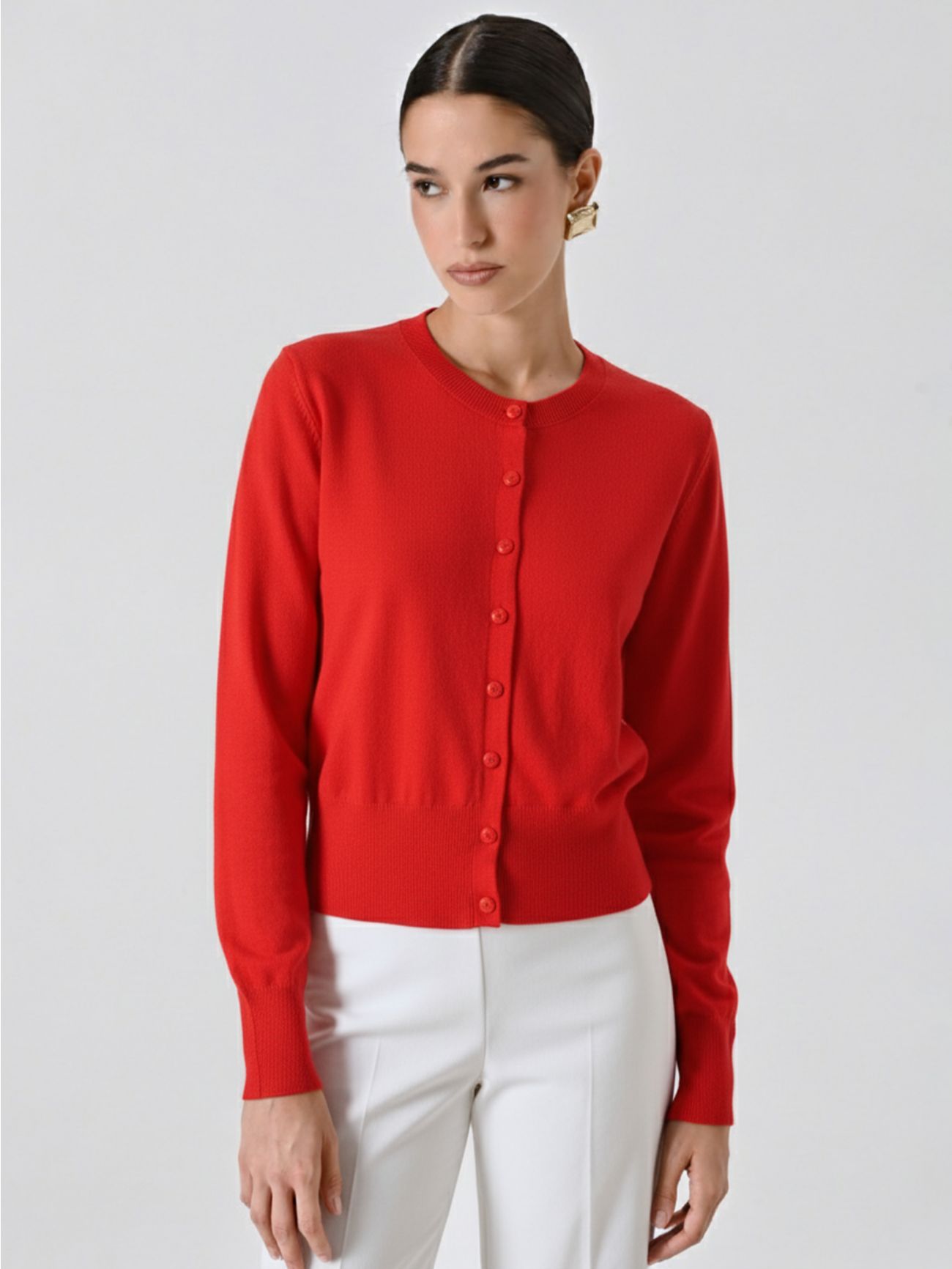 Red Knit Cardigan  Rinascimento