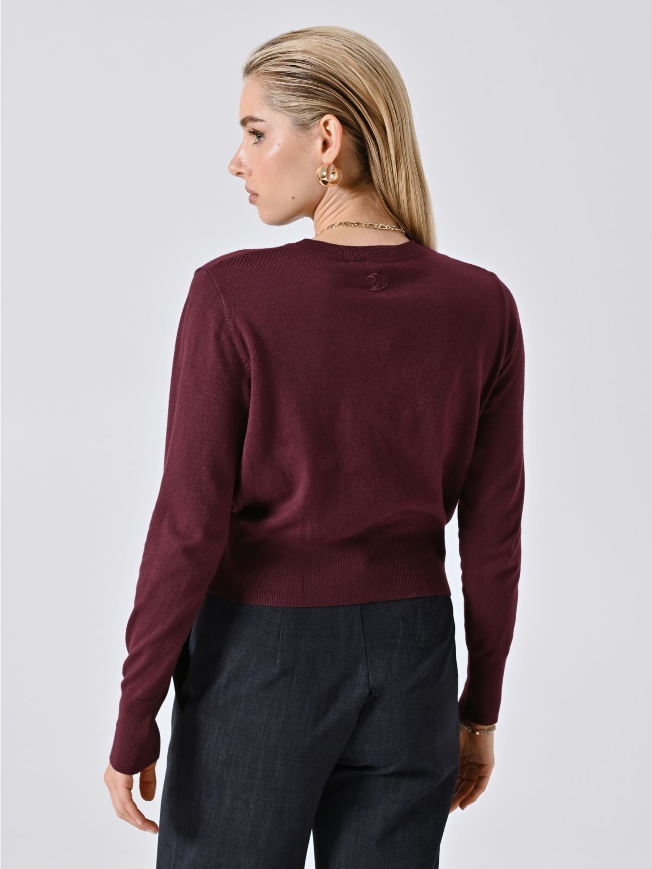 Cardigan Bordeaux in Maglia det_3