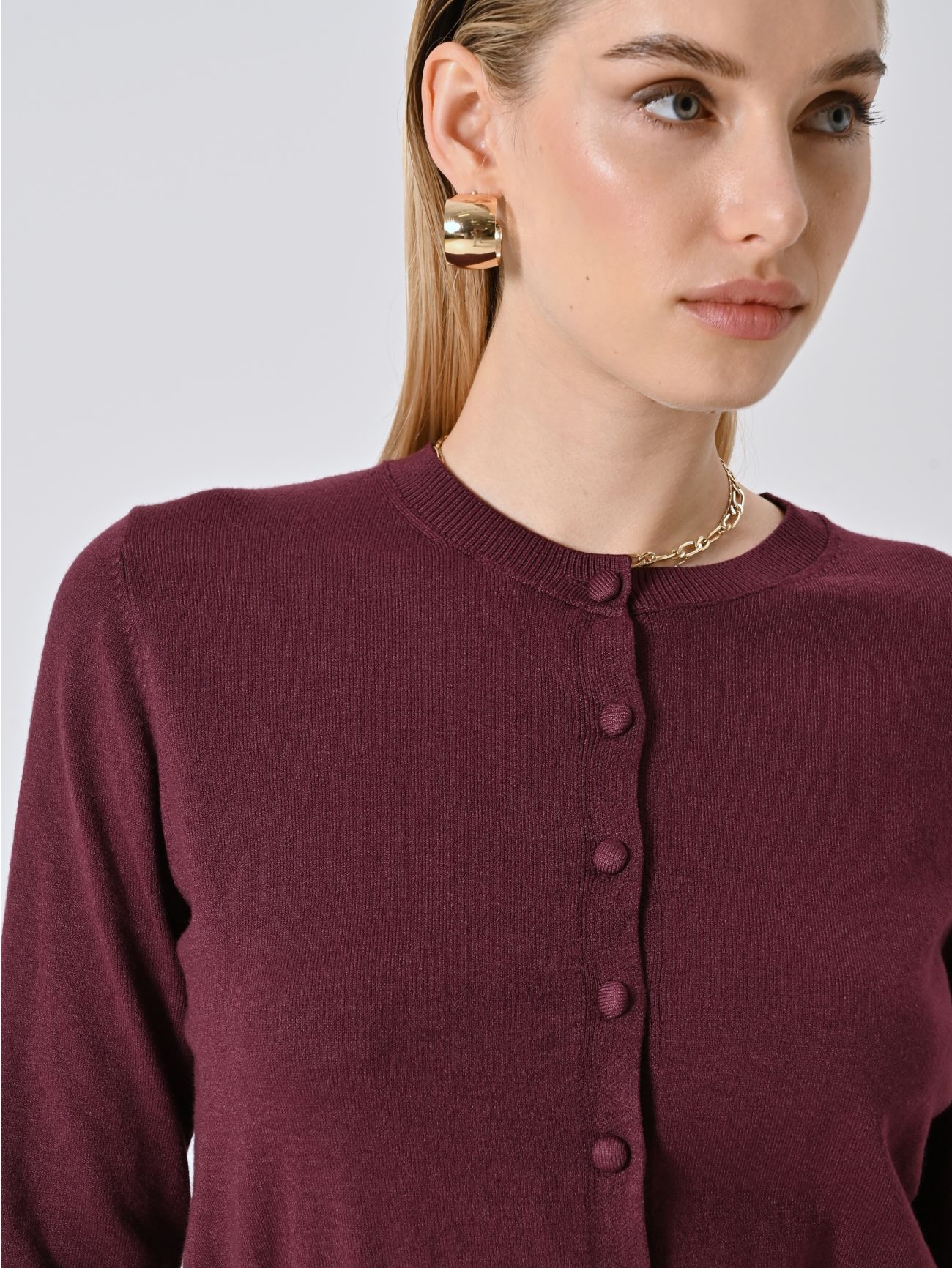 Cardigan Bordeaux in Maglia in_i5