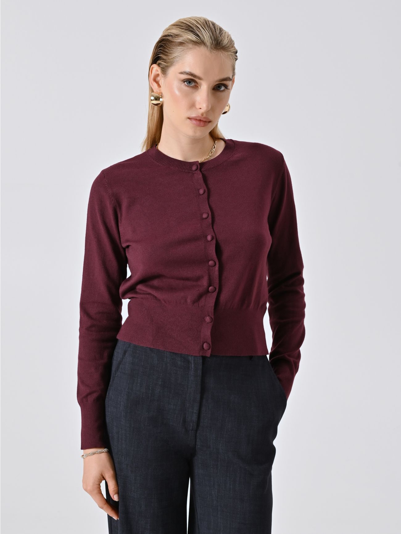 Cardigan Bordeaux in Maglia in_i7
