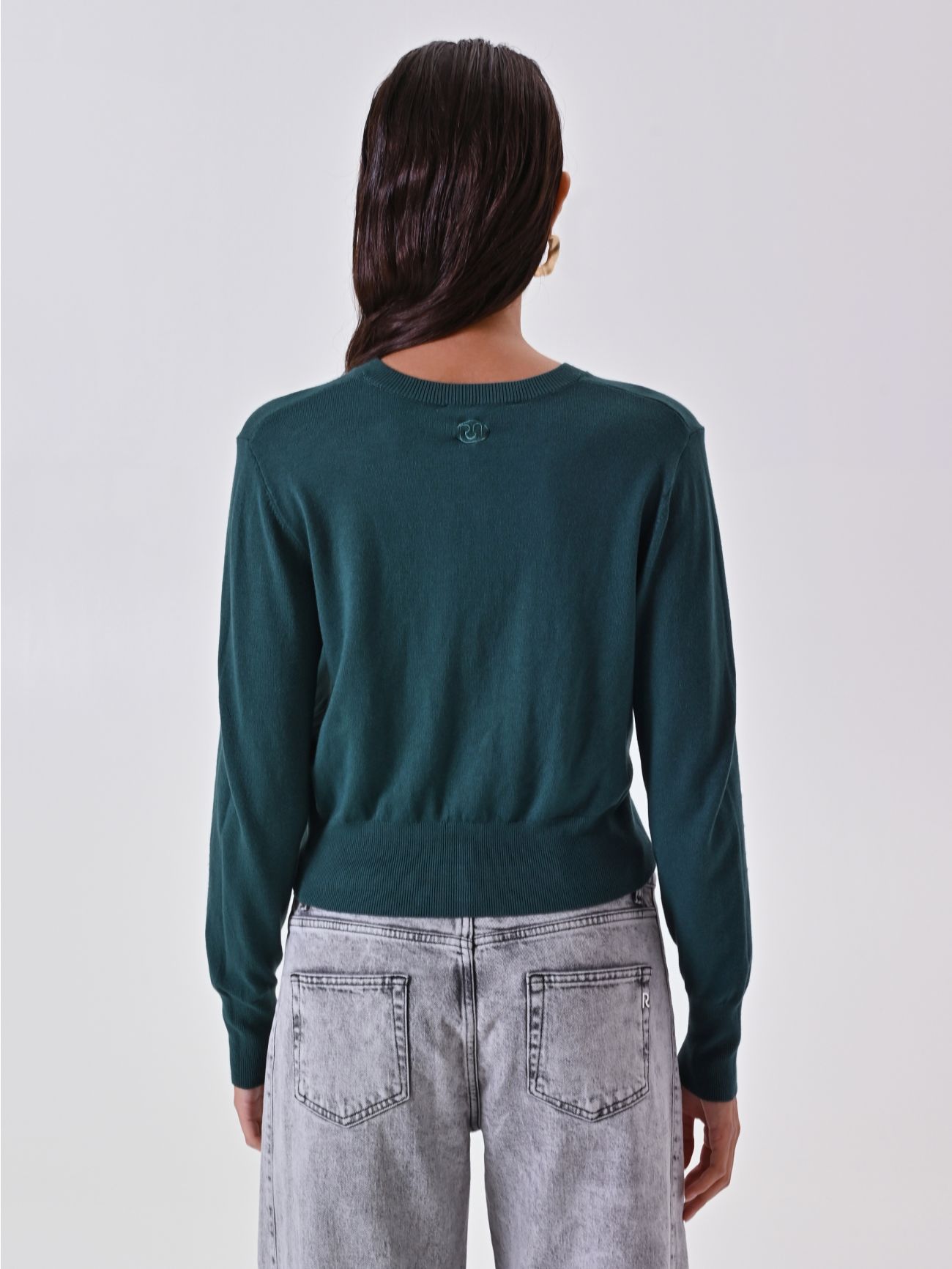 Cardigan Grigio Melange in Maglia det_3