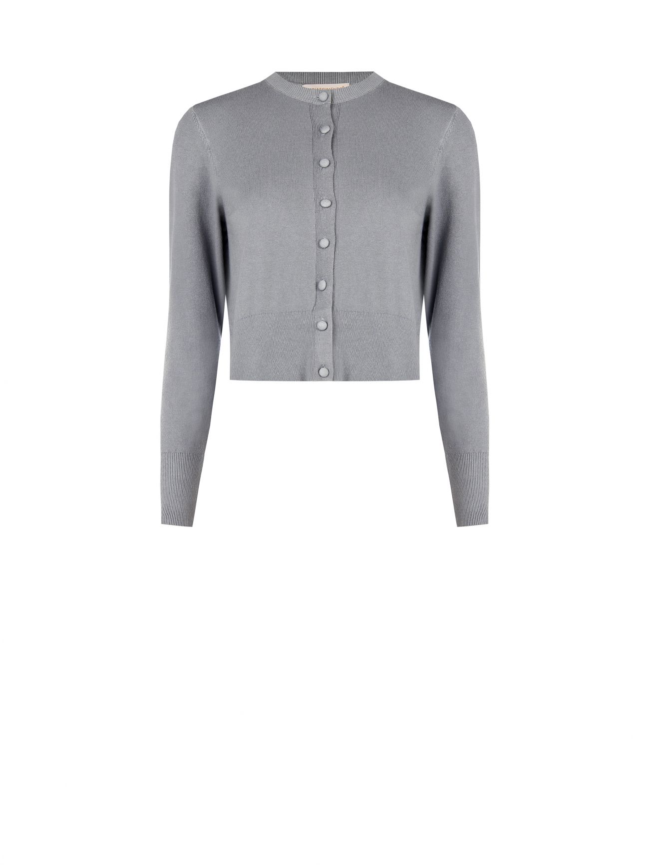 Cardigan Grigio Melange in Maglia det_4