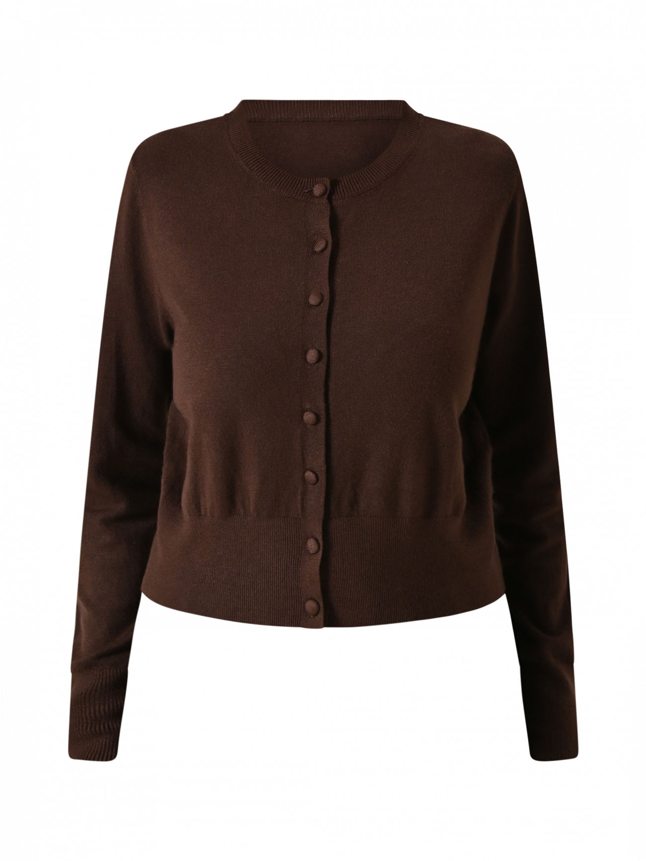 Cardigan Marrone Cioccolato in Maglia det_4