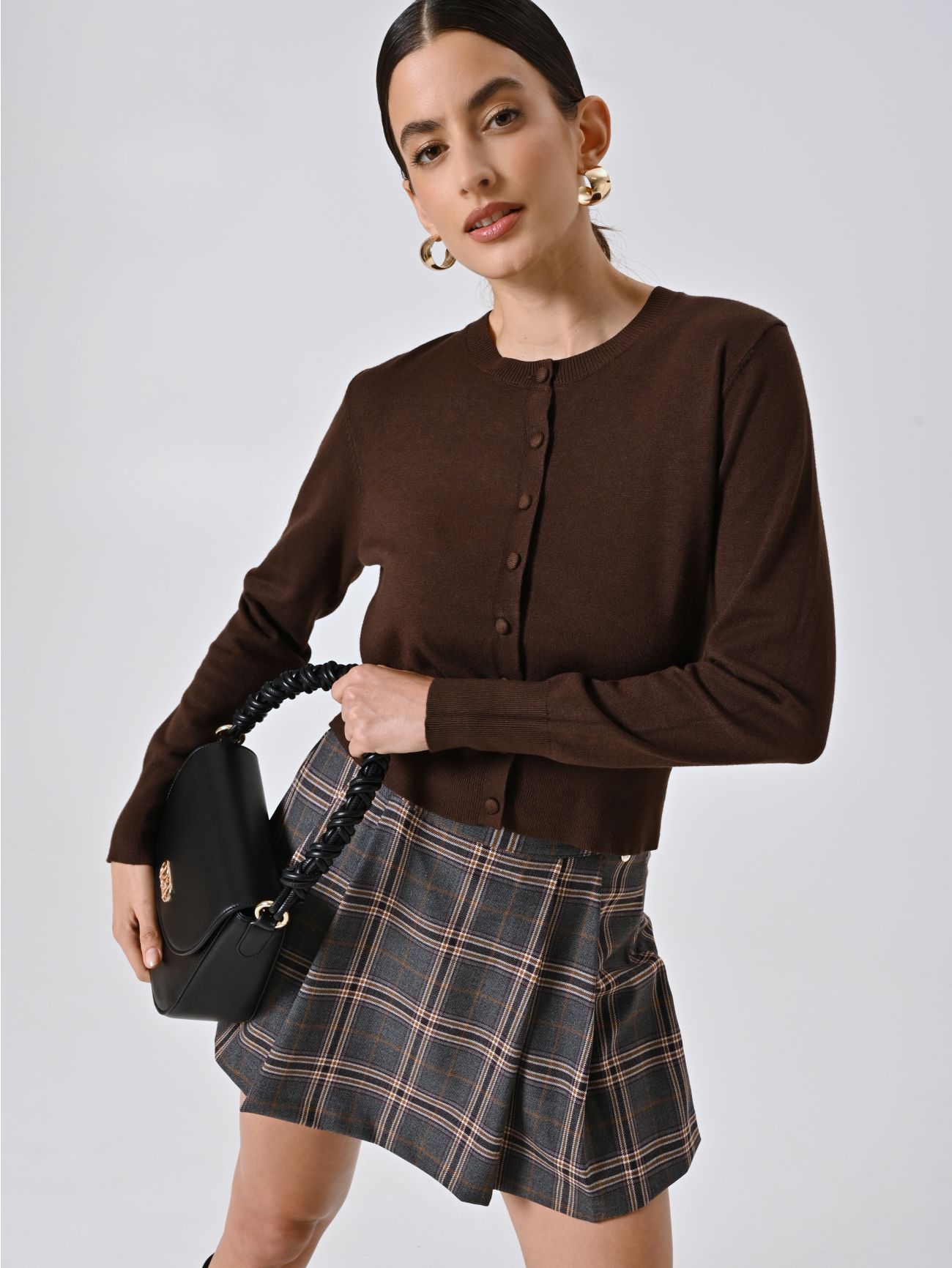 Cardigan Marrone Cioccolato in Maglia sp_e1