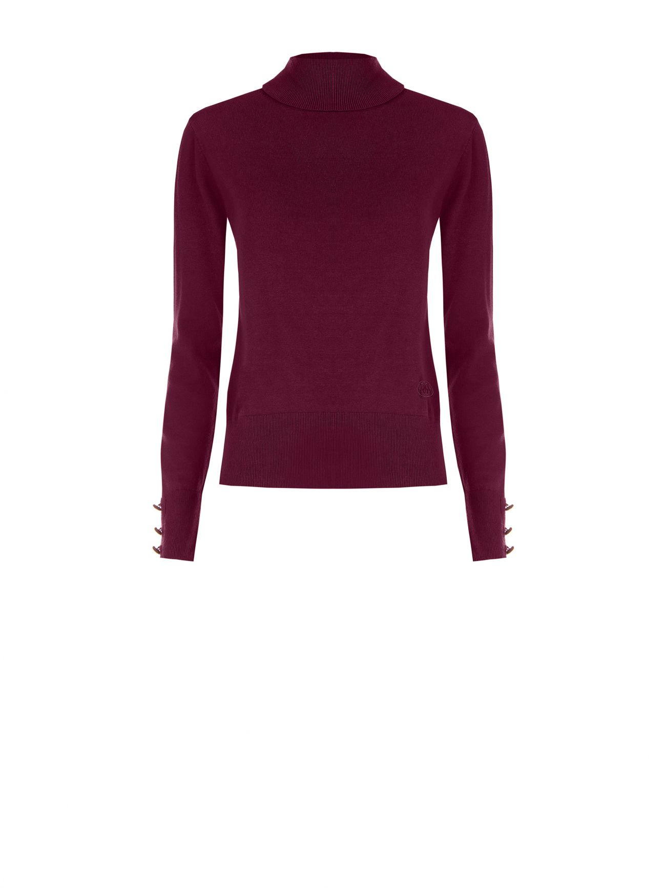 Rollkragenpullover aus Strickstoff in Bordeaux det_4