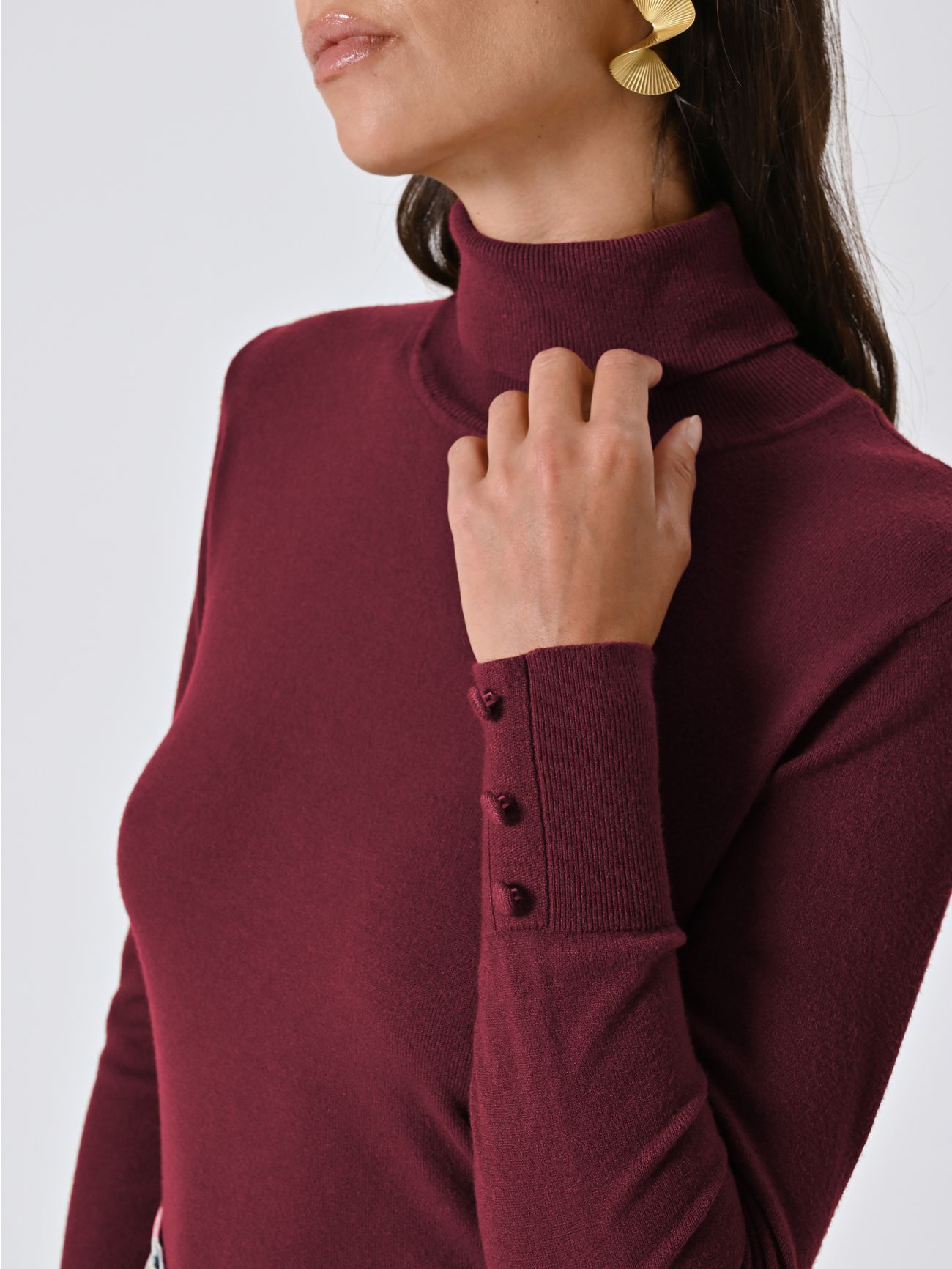 Rollkragenpullover aus Strickstoff in Bordeaux in_i5