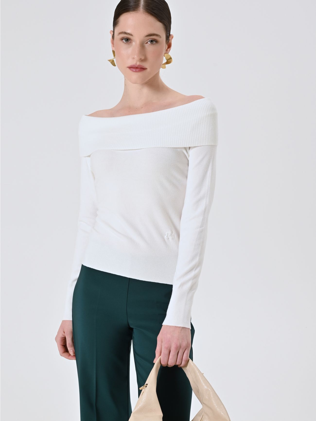 Pull col roulé blanc  Rinascimento