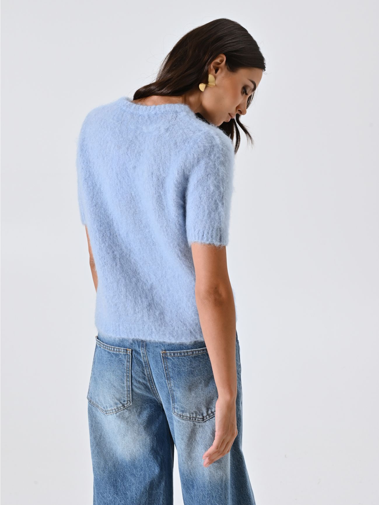 Light Blue Fluffy Sweater with Stones det_3