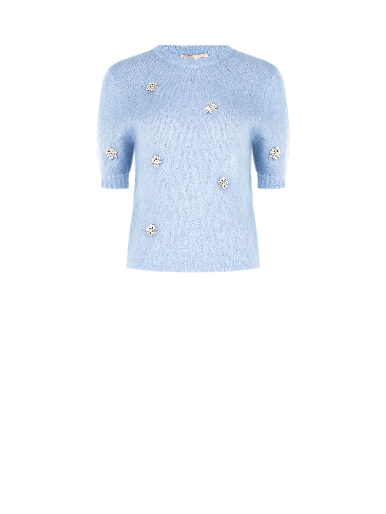 Light Blue Fluffy Sweater with Stones det_4