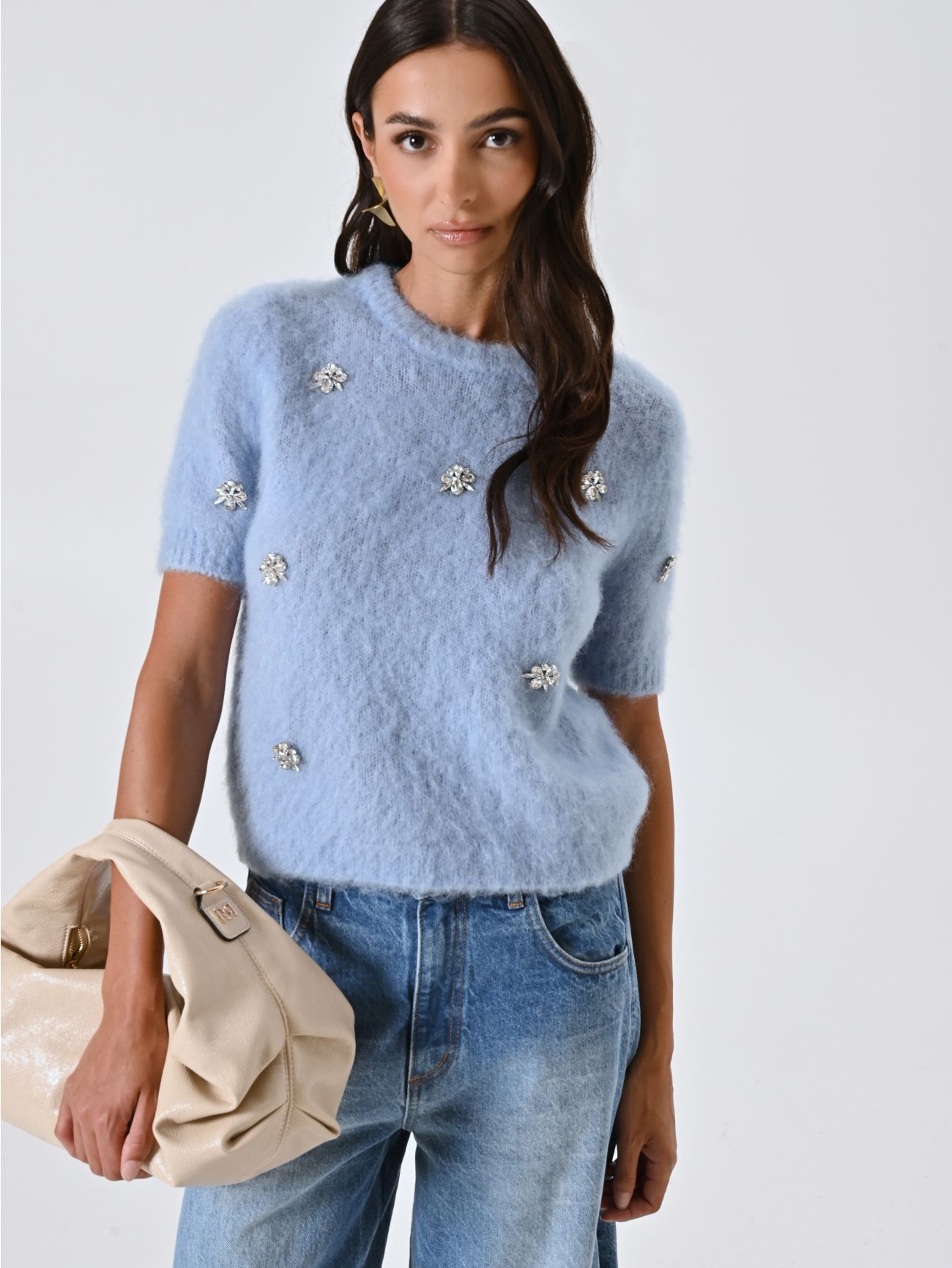 Maglioncino Fluffy Azzurro con Pietre sp_e1
