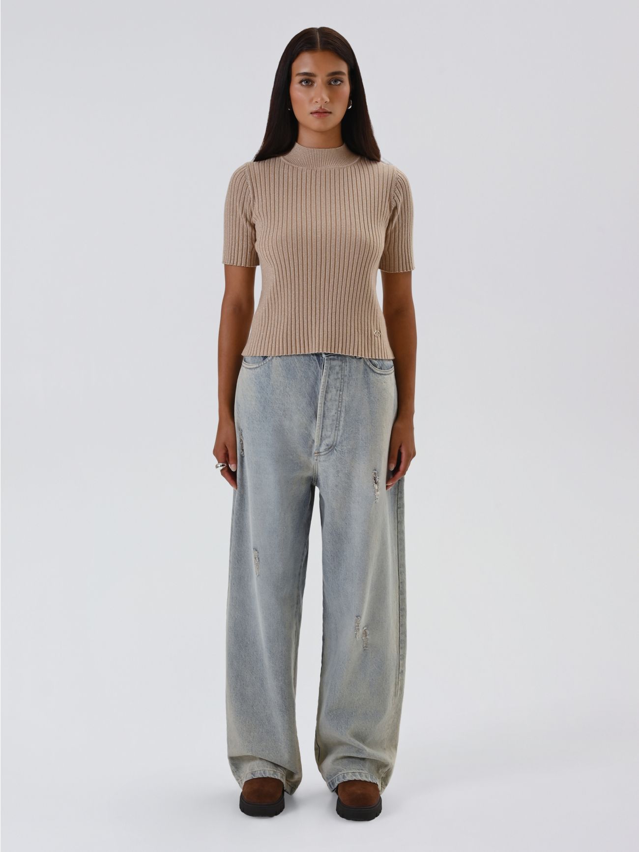 Maglia Lurex Beige  det_1