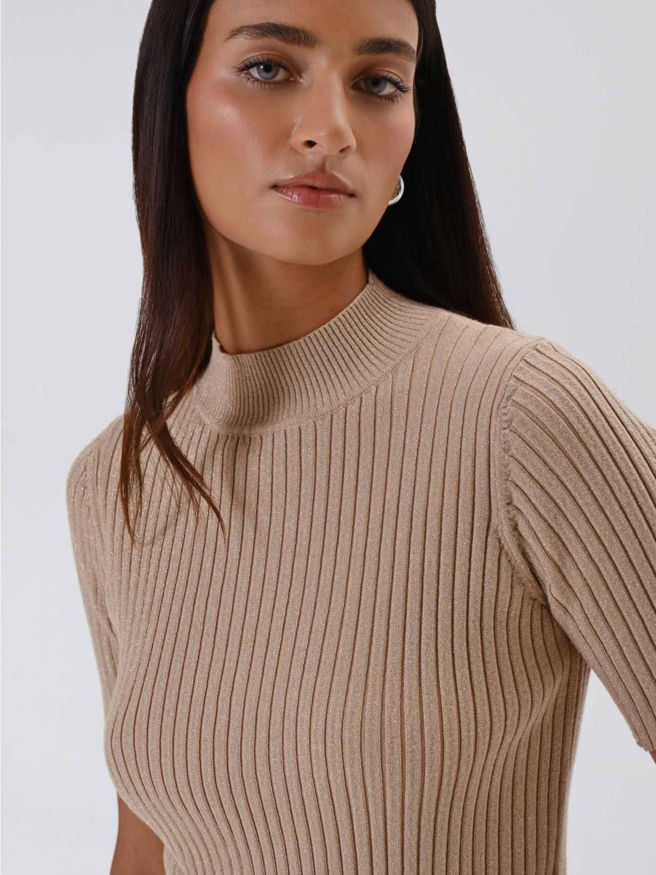 Maglia Lurex Beige  in_i5