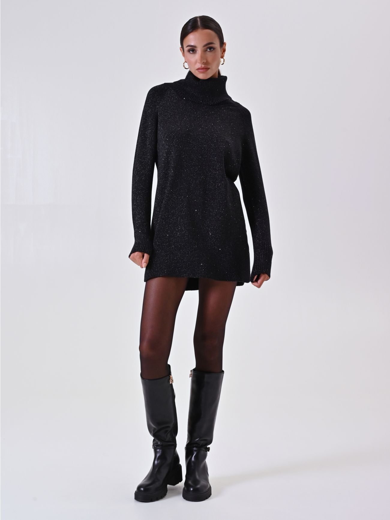 Abito in Maglia Nero Lurex & Micropaillettes in_i7