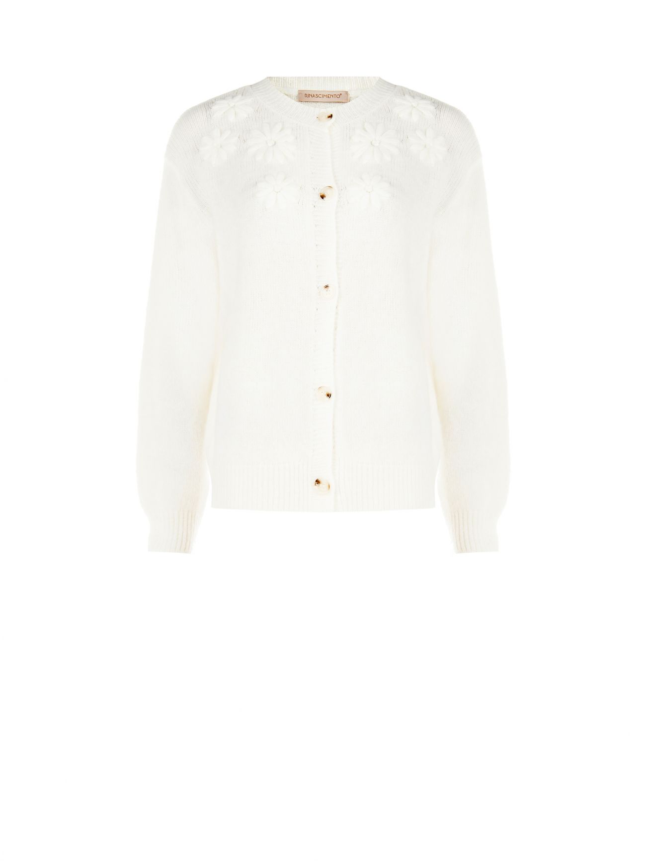 Weißer Cardigan mit Blumen det_4