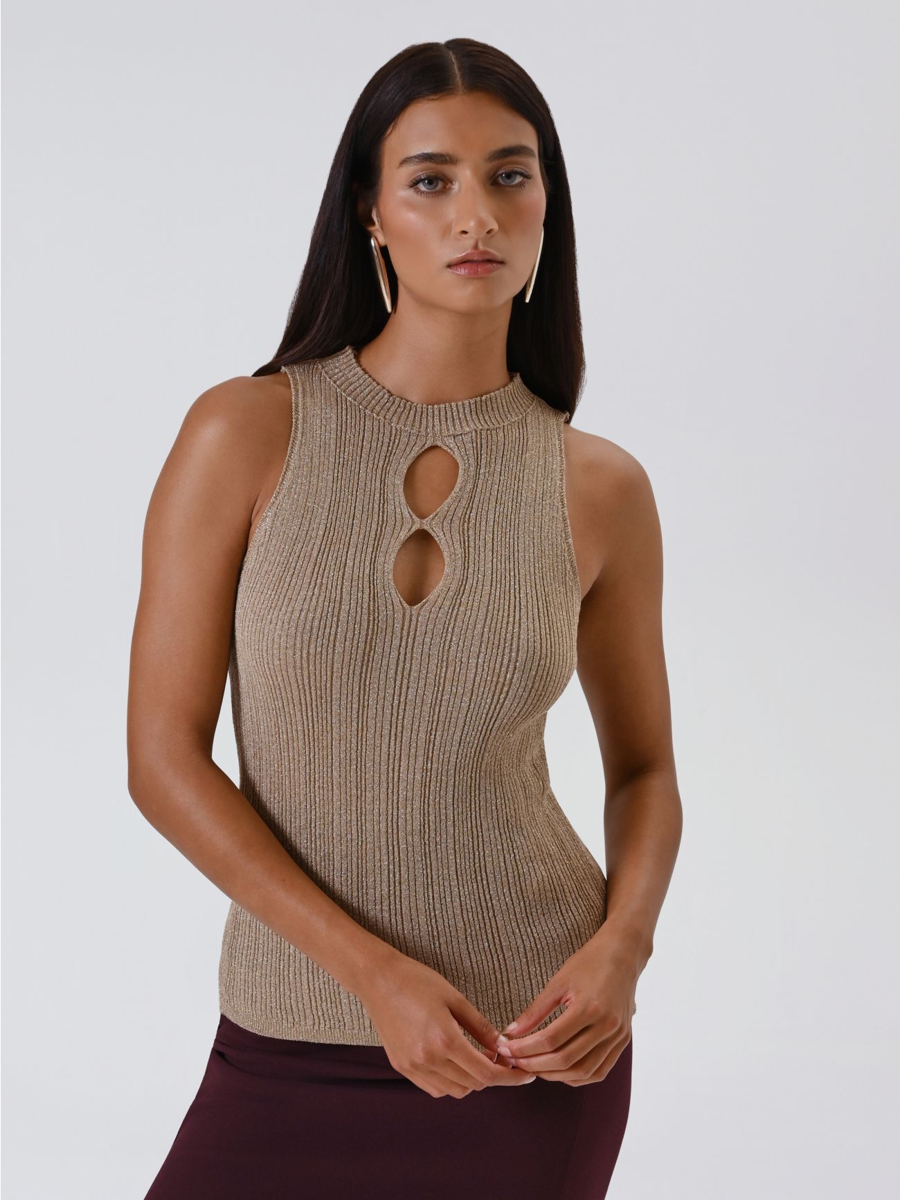 Top in Maglia Oro Lurex in_i7