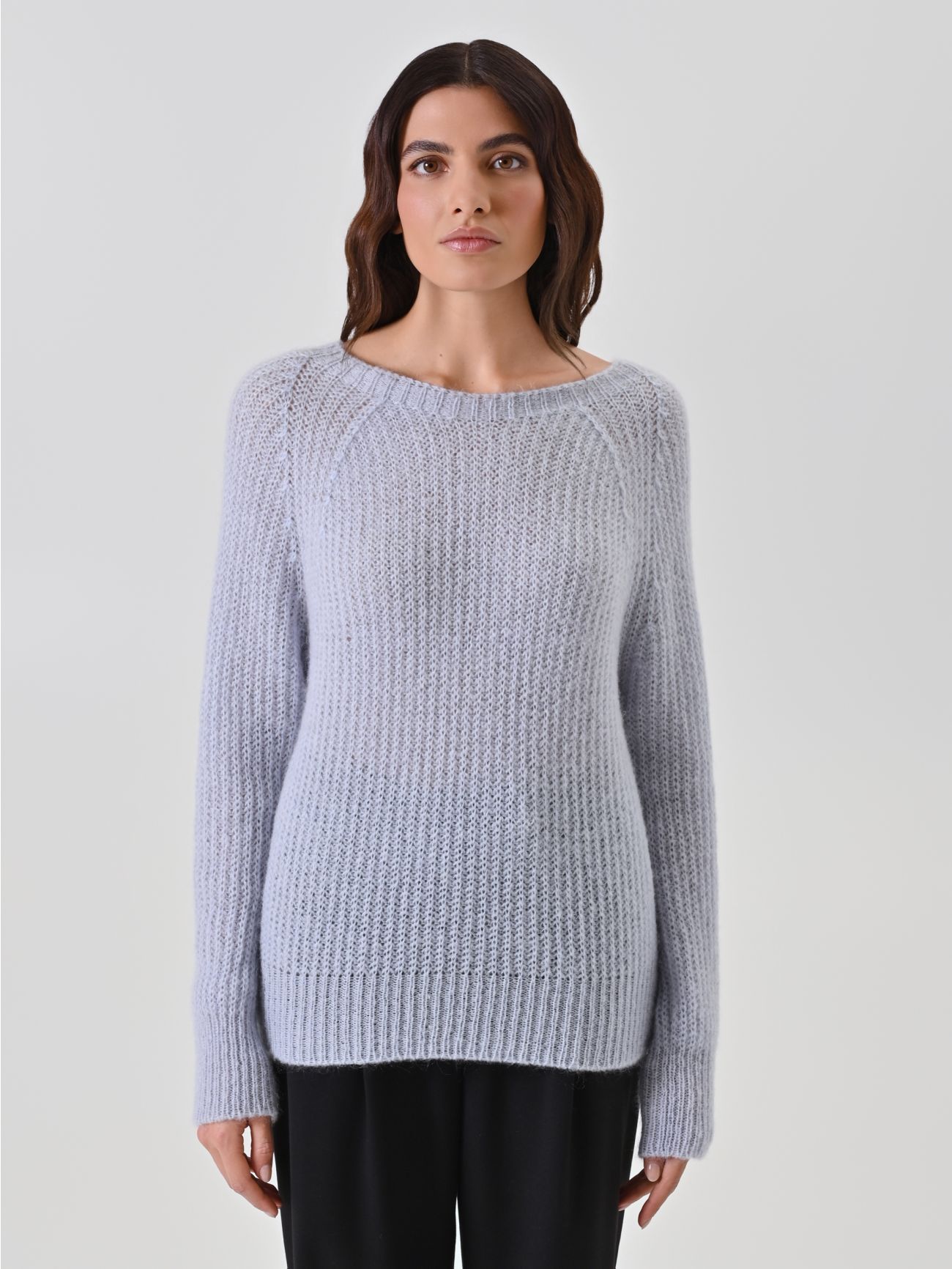 Light Blue Ribbed Sweater 2 Rinascimento Light Blue Ribbed Sweater det_2